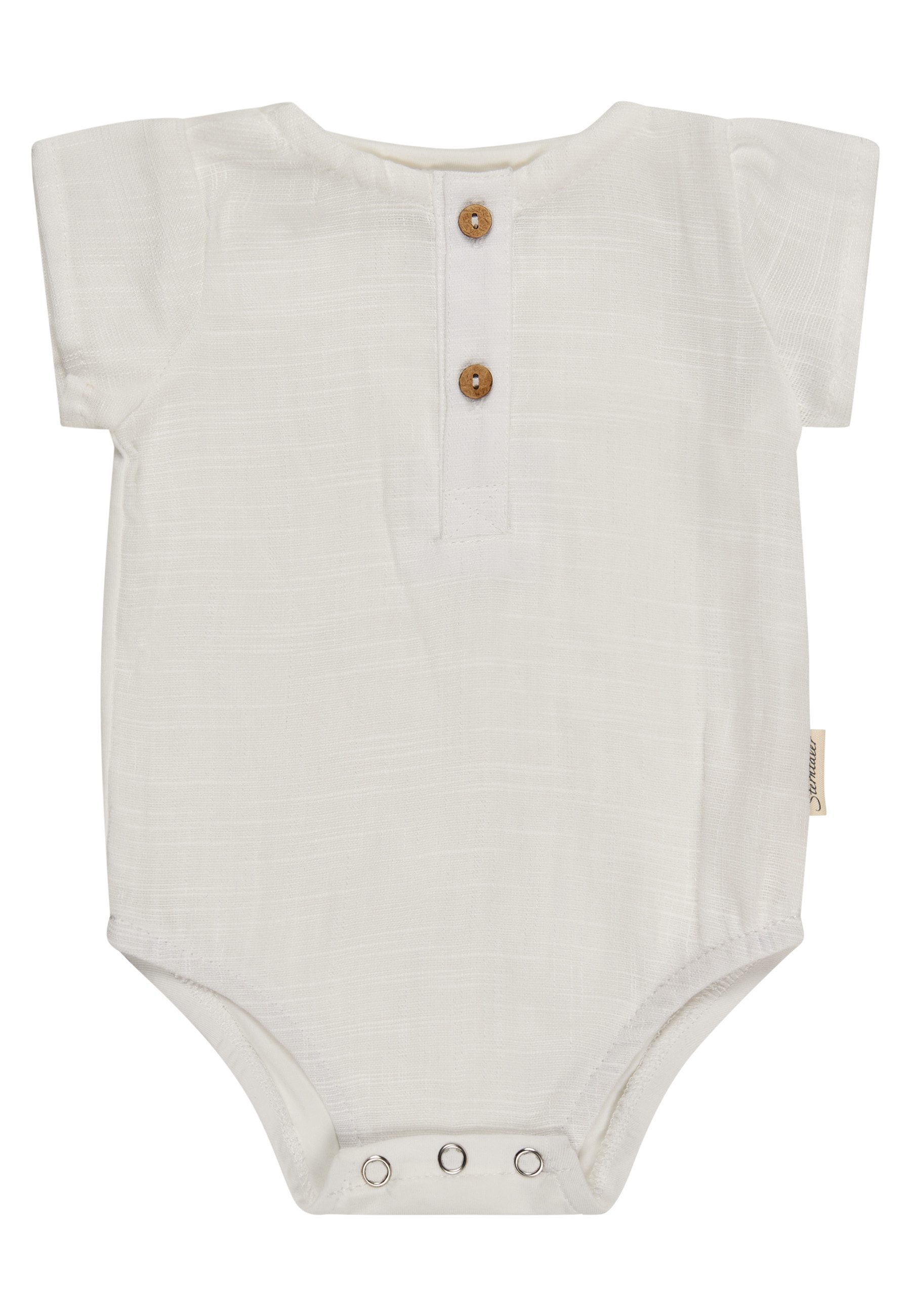 Sterntaler® Body Kurzarm-Body (1-tlg) Body aus Leinenoptik-Baumwolle, Jerseyrücken, kurze Ärmel, Kokosknöpfe