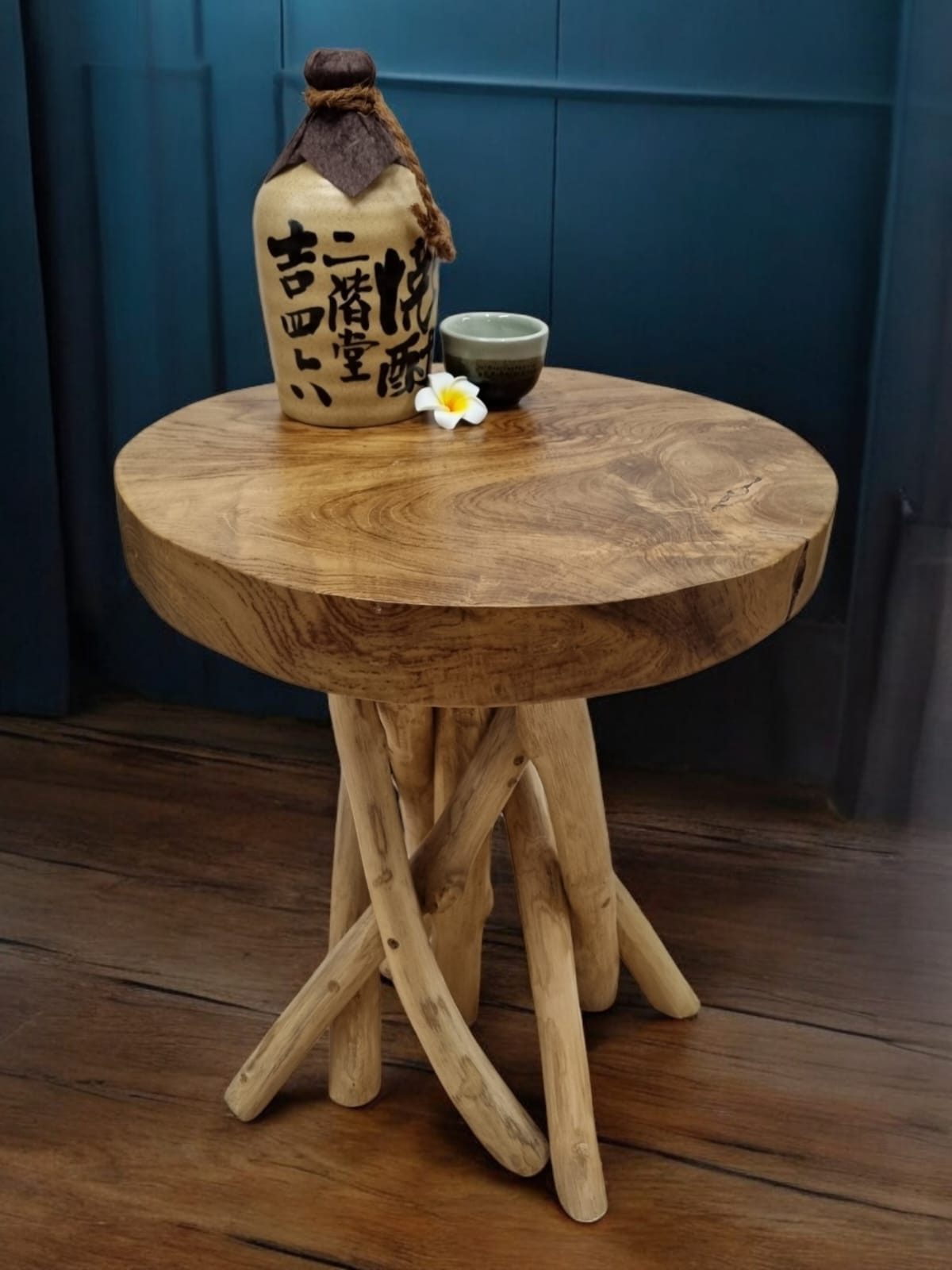 Blumenhocker Teak Holz Beistelltisch PHYA