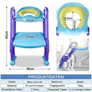 UISEBRT Kinder-WC-Sitz Toilettensitz Kinder mit Treppe Klappbar