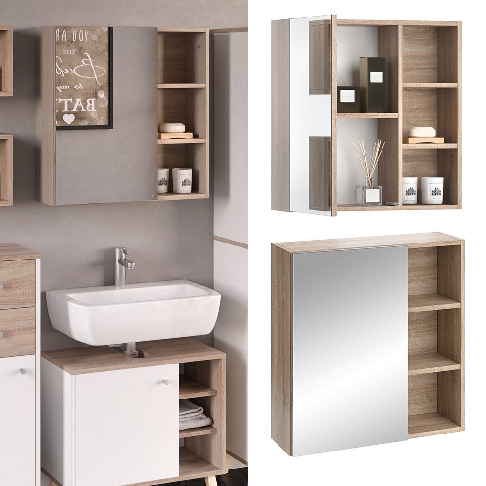 Vicco Badezimmerspiegelschrank Senyo, Sonoma, 62 x günstig online kaufen