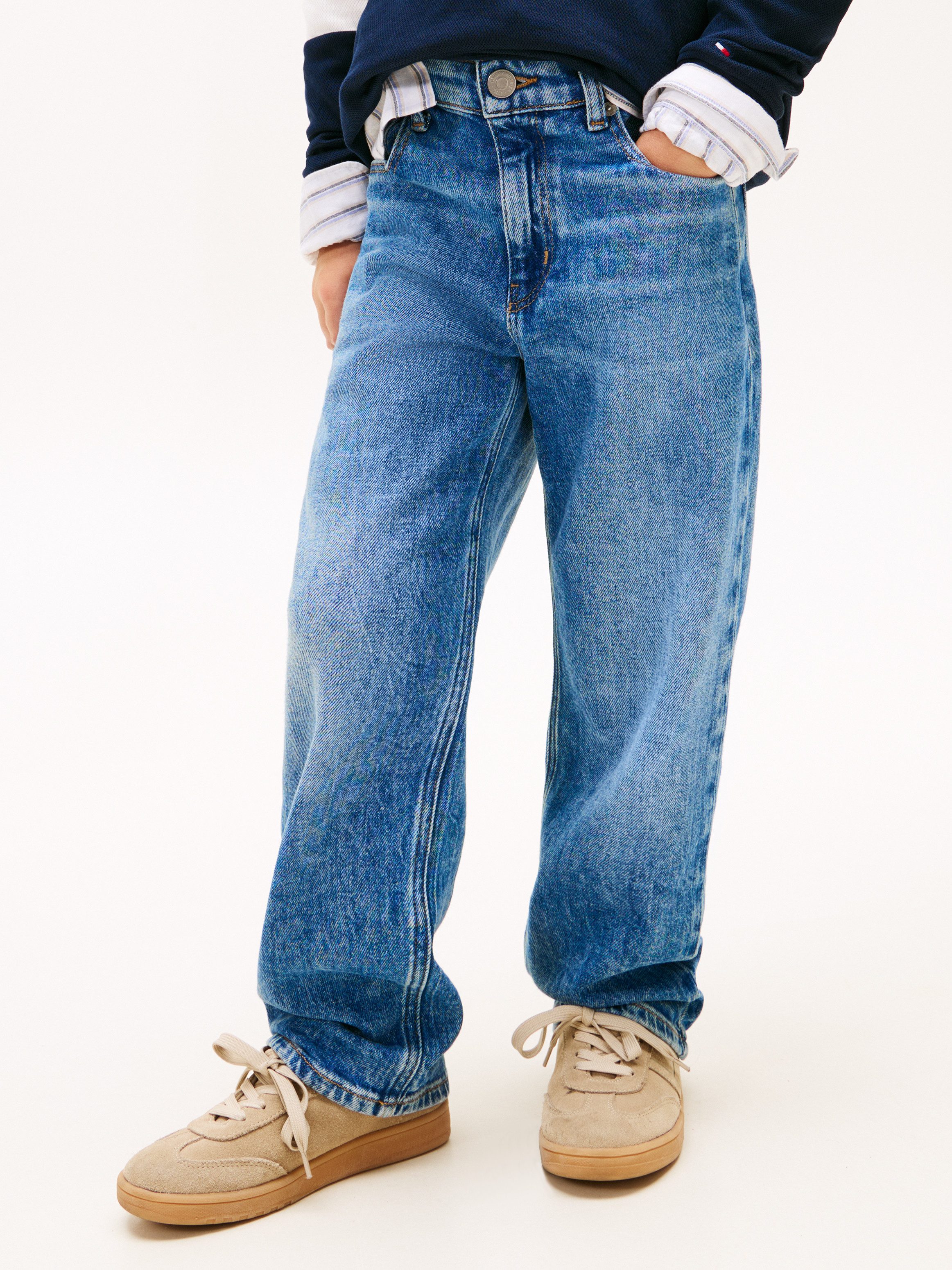 Tommy Hilfiger Gerade Jeans HERITAGE FLAG BAGGY WORKER JEANS Regular fit, für Kinder bis 16 Jahre