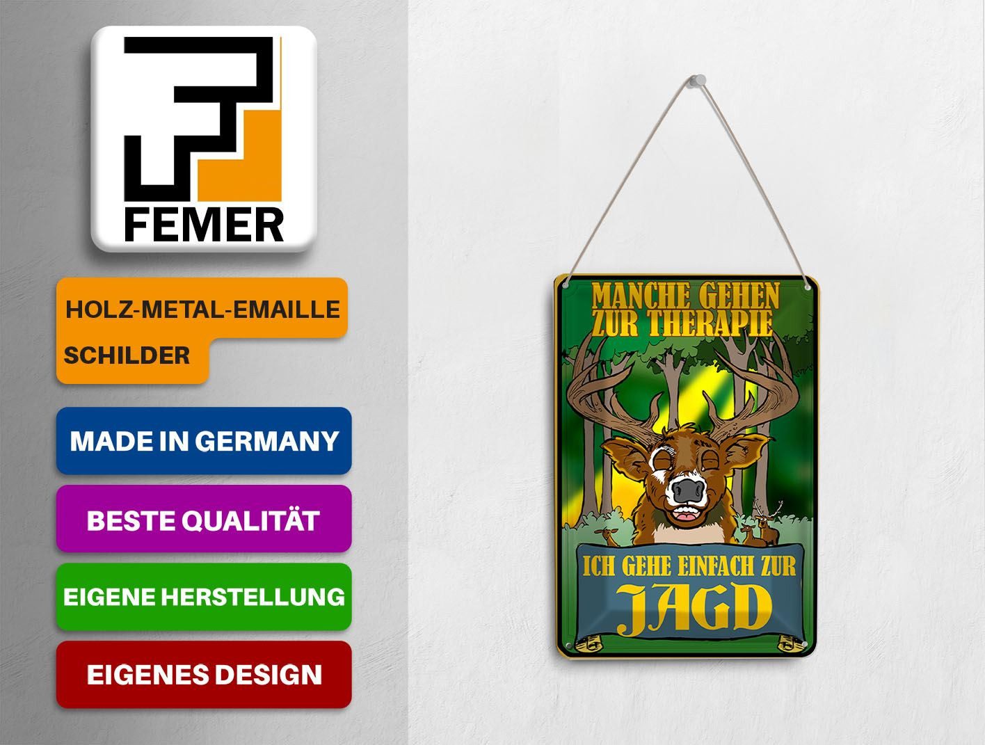 Femer GmbH Postkarte Jagd 10x14 cm ich geh einfach zur Jagd Therapie, unfrankiert