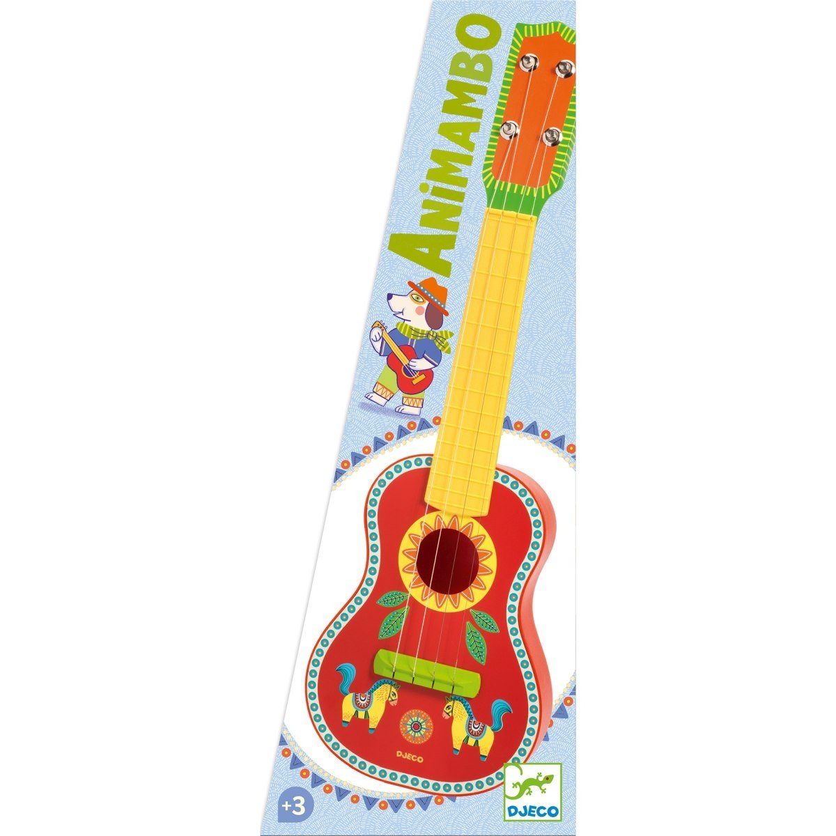 DJECO Ukulele Animambo: Ukulele Kindergitarre 4 Saiten