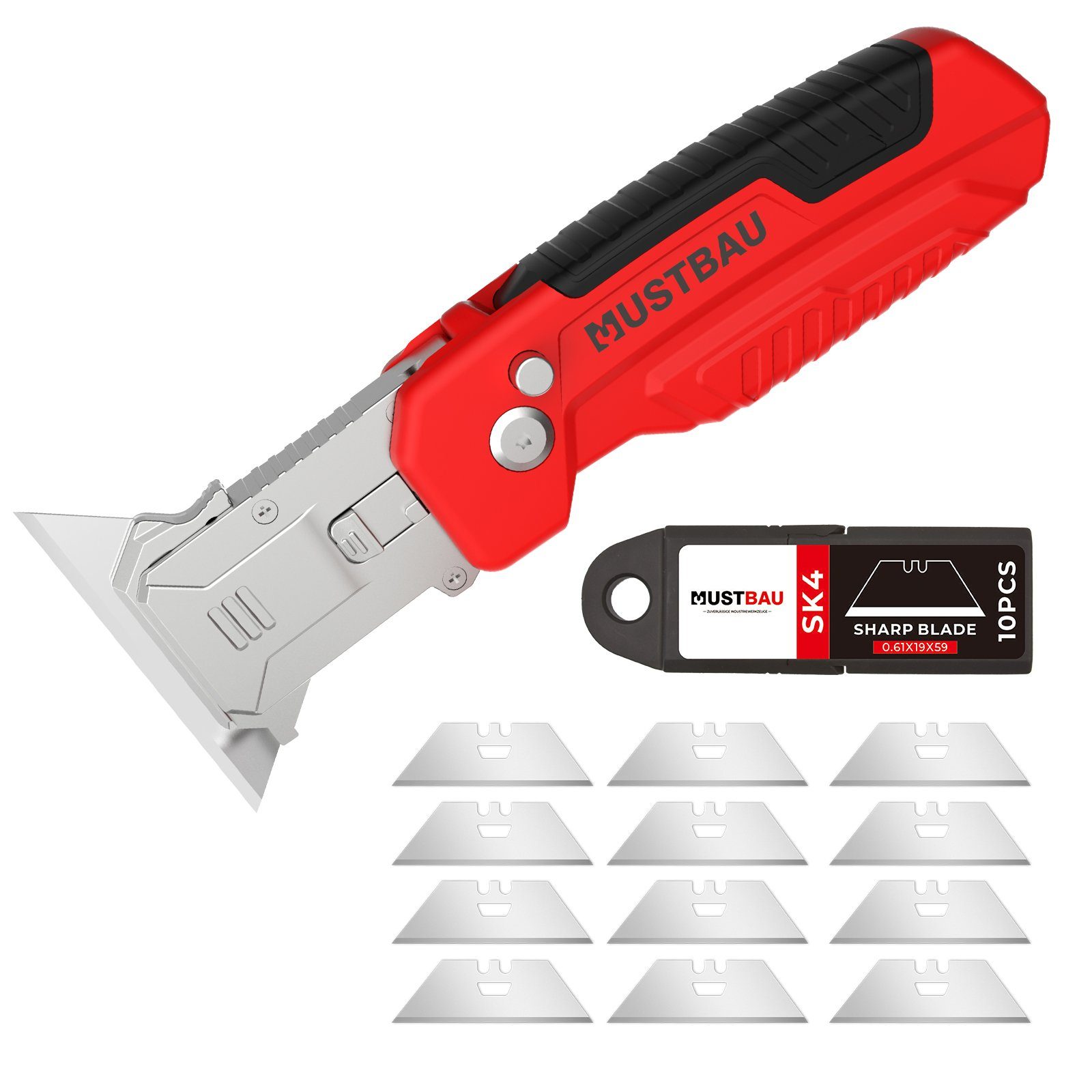 Mustbau Cuttermesser, Taschenmesser Klappmesser mit 12 günstig online kaufen