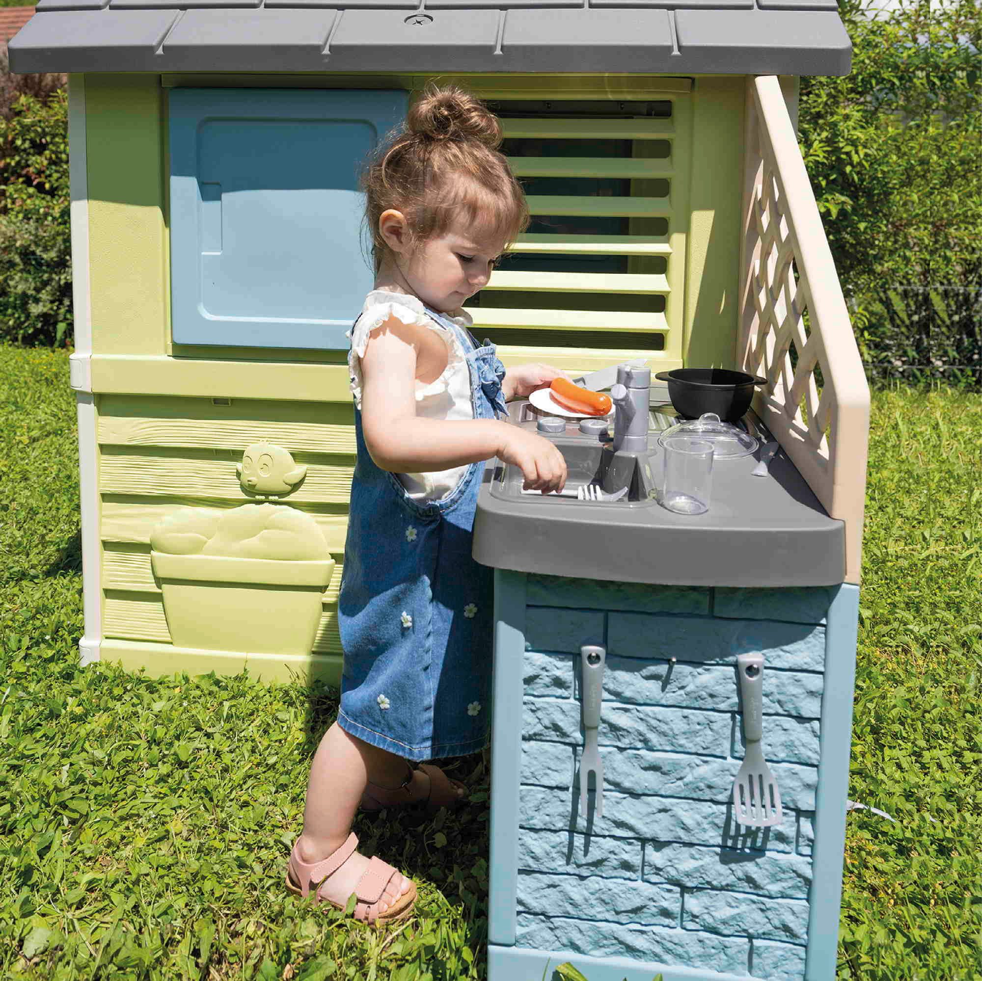Smoby Spielhaus Outdoor Spielzeug Garten Life Spielhaus Pretty mit Küche 7600810738