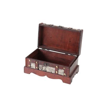 HMF Schatzkiste Handgefertigte Holztruhe Amerika (1 St), Dekorative Aufbewahrungsbox mit Schloss, 23x13x11cm