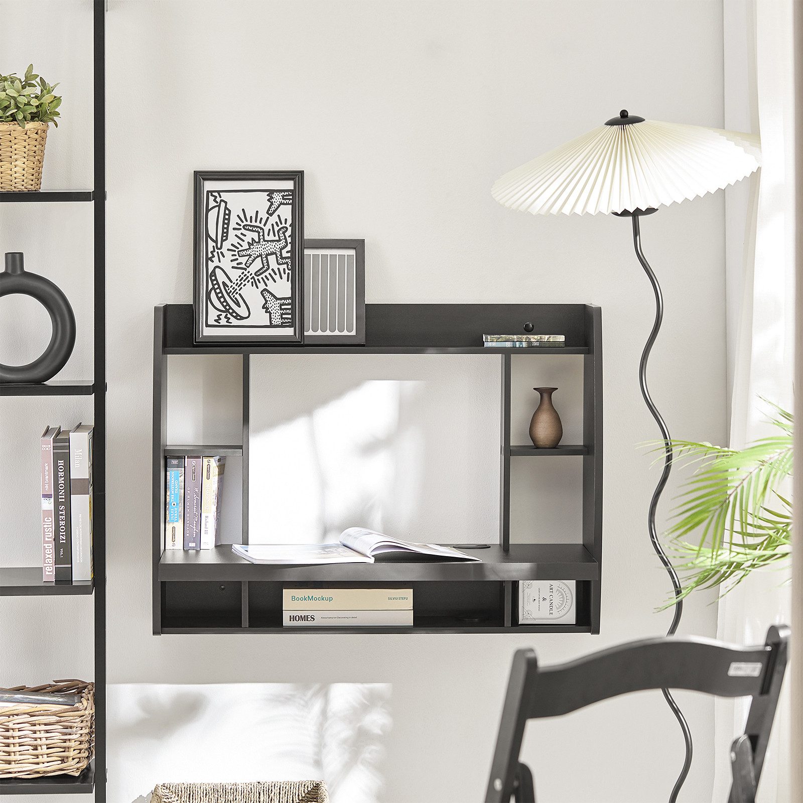 SoBuy Schreibtisch FWT18, Regal-Schreibtisch, Bürotisch, Laptoptisch, Wandtisch Wandschrank Computertisch Kinderschreibtisch