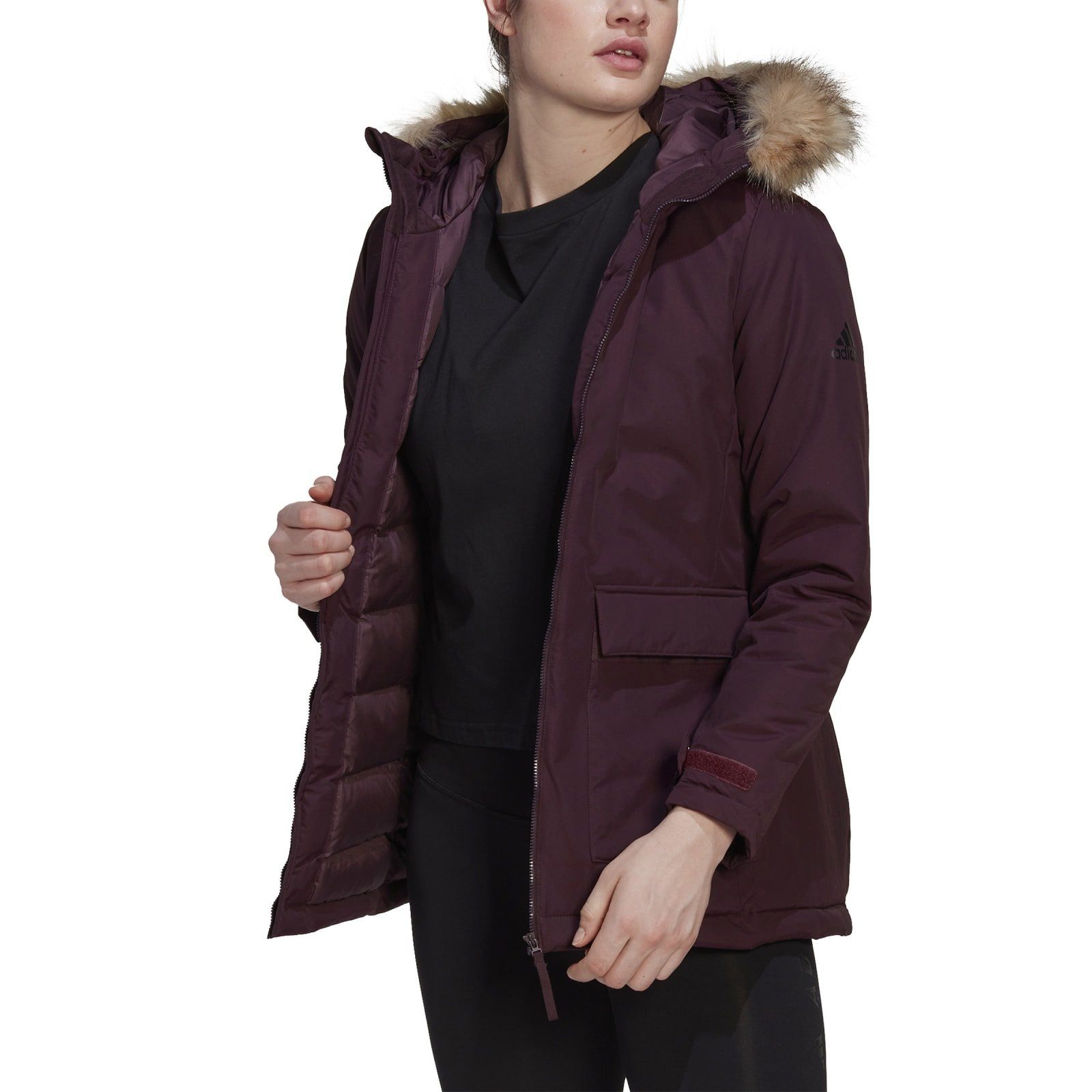 adidas Performance Wintermantel Utilitas Hooded Parka mit Kapuze violett Damen