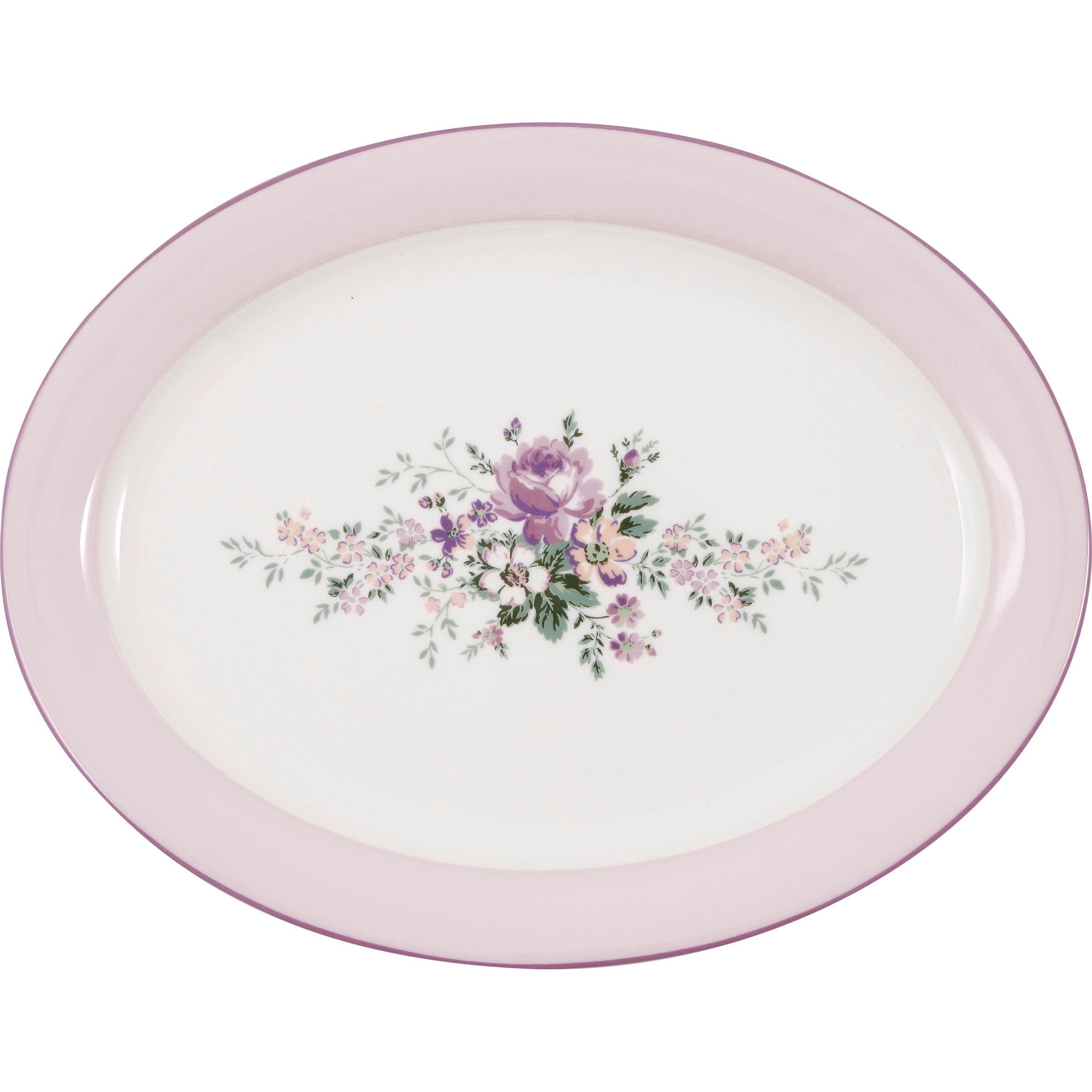 Greengate Servierplatte Greengate Servierplatte MARIE DUSTY ROSE Rosa Oval 25x33 cm
