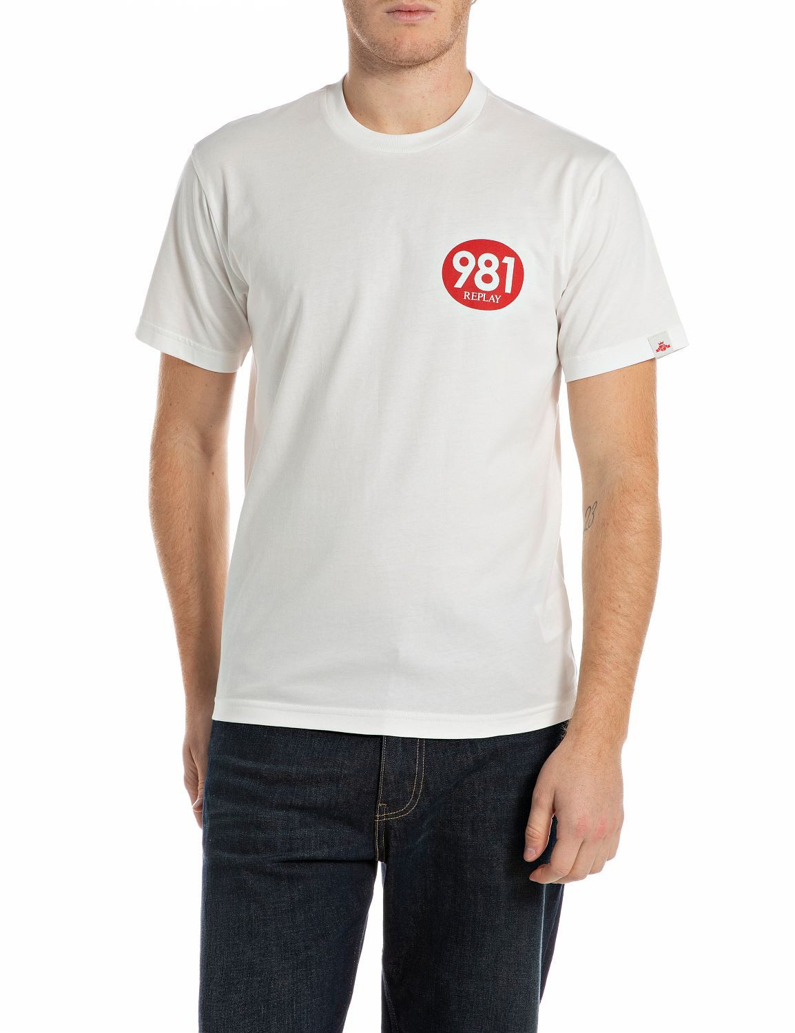 Replay T-Shirt mit 981-Print auf der Brust günstig online kaufen