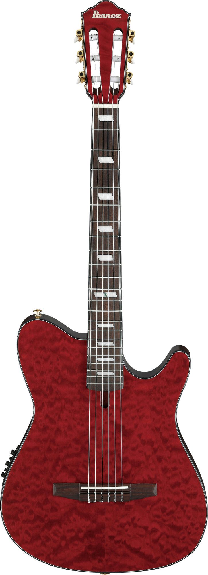 Ibanez Konzertgitarre FRH20QMN-WRL Wine Red Low Gloss, FRH, mit Tonabnehmer und Cutaway