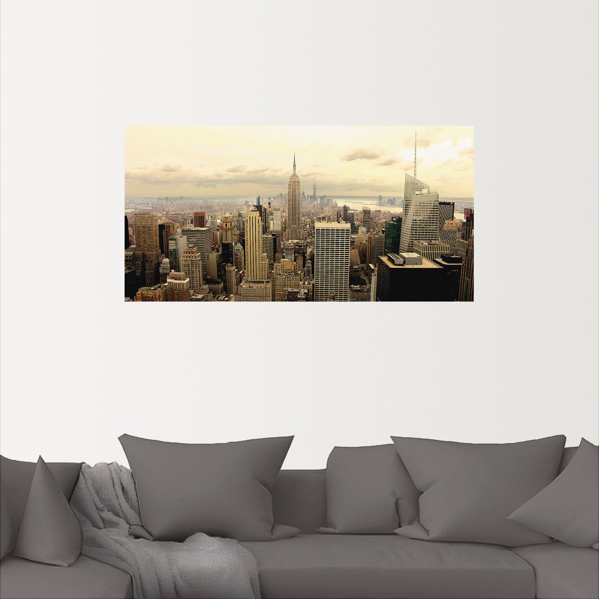 in Wandbild York, Skyline Amerika Manhattan Poster (1 Alubild, Größen New Artland - Wandaufkleber als oder versch. St), Leinwandbild,