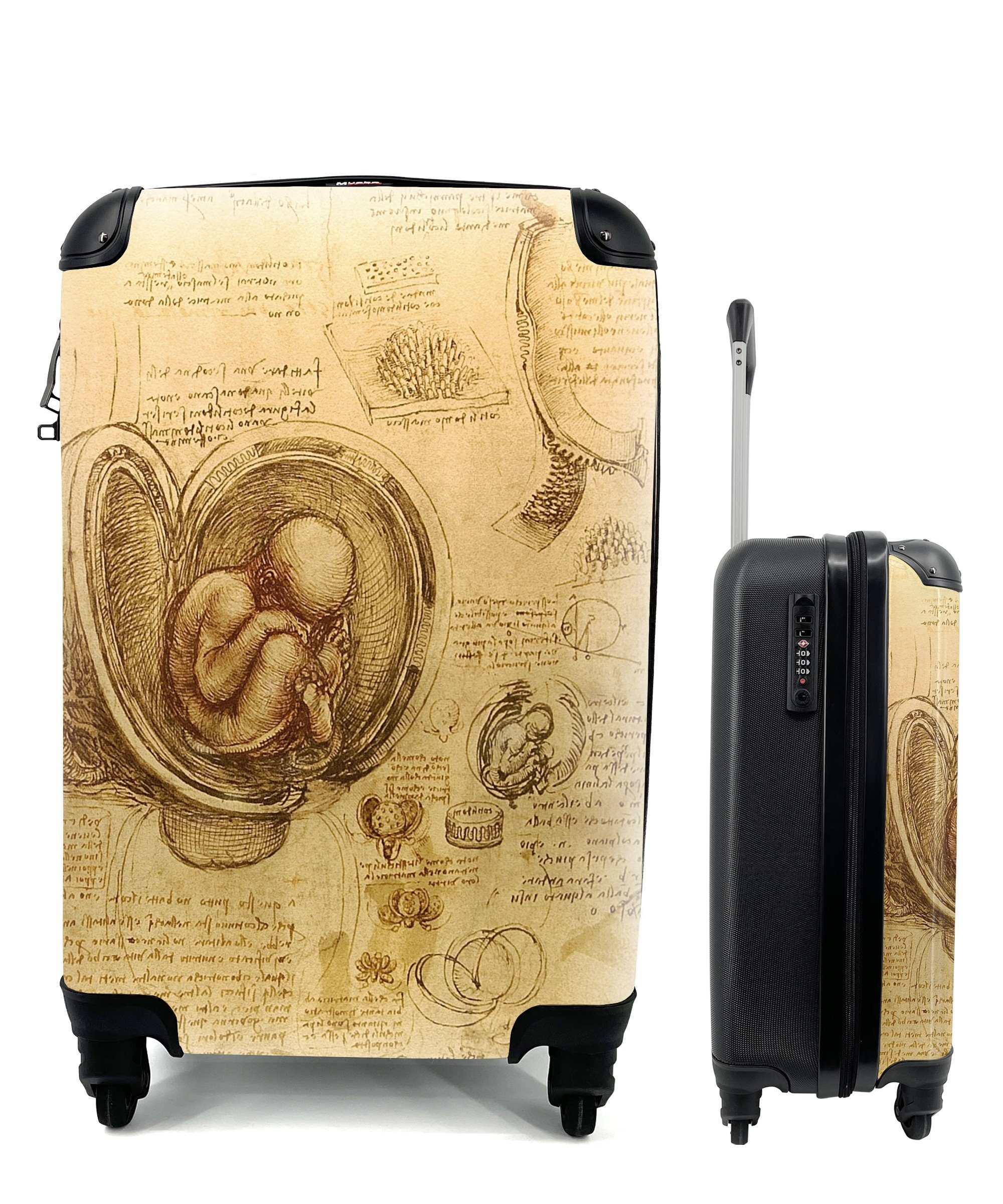 Vinci, Handgepäck Mutterleib - Trolley, Rollen, Baby Leonardo für Handgepäckkoffer mit rollen, Reisekoffer MuchoWow 4 Reisetasche da im Ferien,