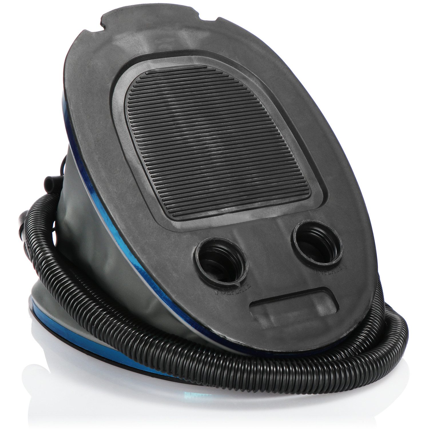 com-four Luftpumpe Fußluftpumpe mit 2 Luft-Düsen, Luftpumpe mit 5 Liter Volumen (1-tlg), zum Aufblasen und Absaugen von Matratzen und Aufblasobjekten