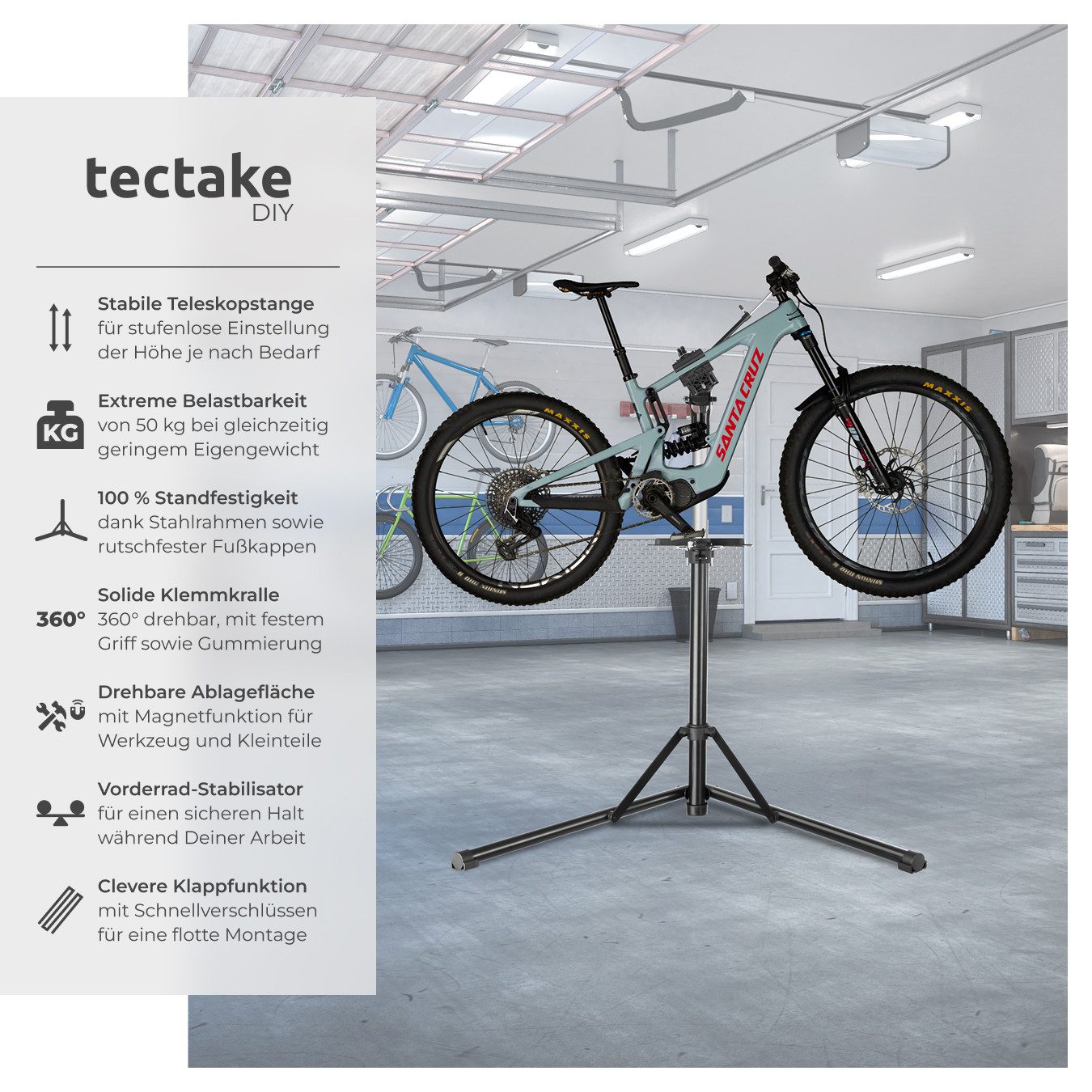 tectake Fahrrad-Montageständer Fahrradmontageständer, bis 50kg, E-Bike günstig online kaufen