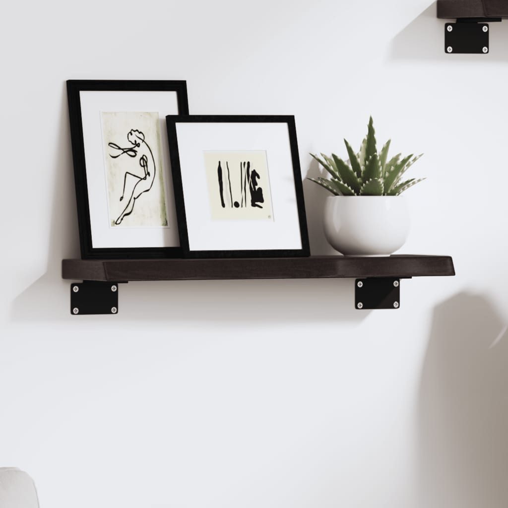 furnicato Wandregal Dunkelbraun 40x10x2 cm Massivholz Eiche Behandelt, 1-tl günstig online kaufen