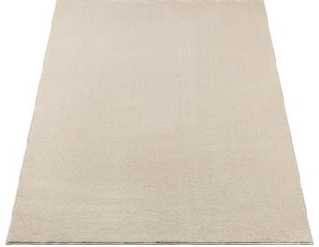 Teppich Suez luxuriöser weicher Teppich, the carpet, Rechteck, Höhe: 14 mm, pflegeleicht, Anti-Rutsch-Rücken, Wohnzimmer, Einfarbig