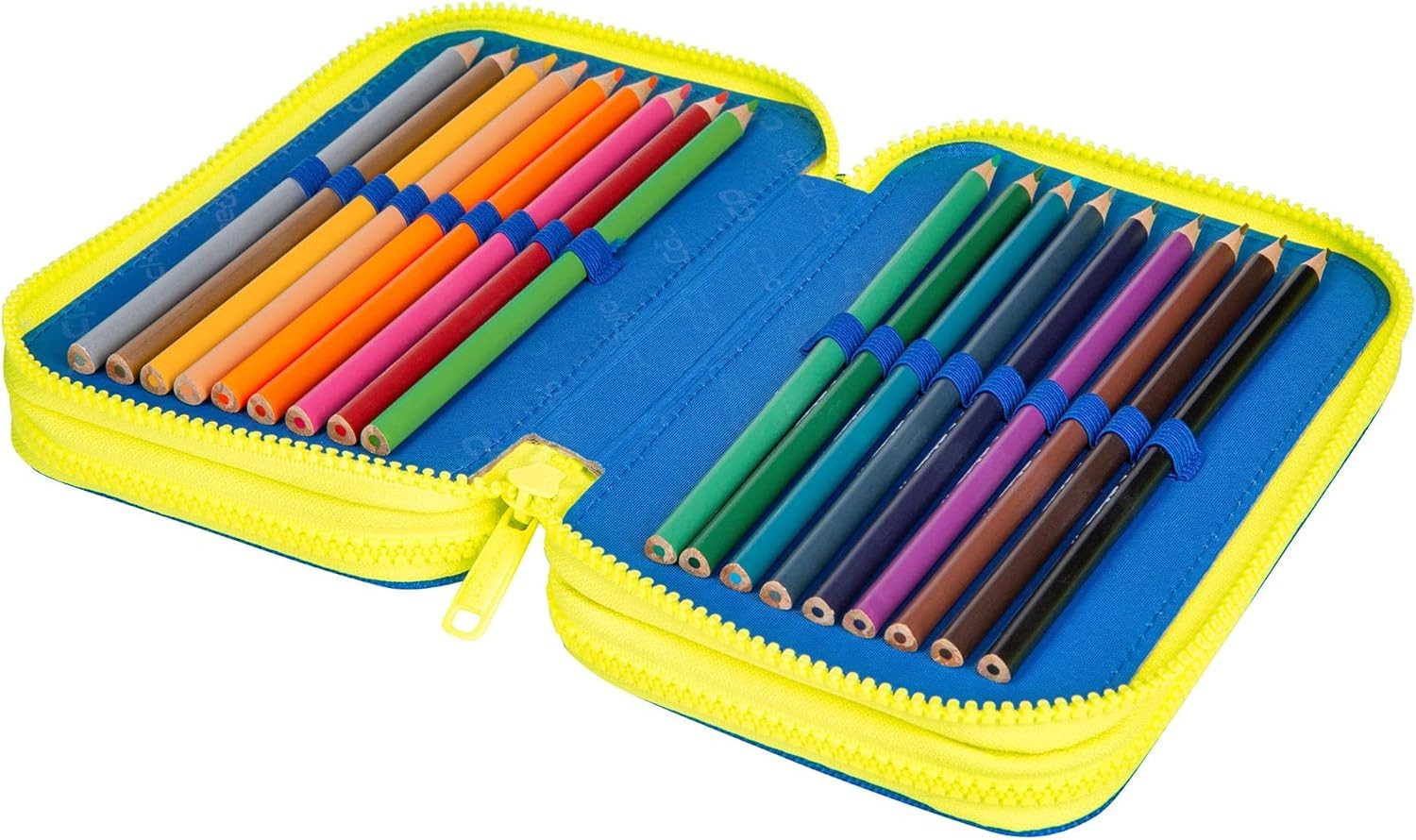 GOLDKIDS Federmäppchen COOLPACK XXL Federtasche Federmappe, (44-teilig gefüllte Schüleretui, 1-tlg., 3-stöckig 20 x 13,5 x 7 cm), Football 2T inkl. Füller Patrone