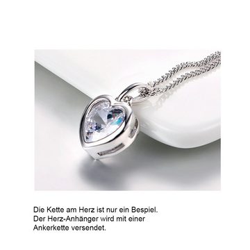 Limana Herzkette Damen Frauen echt 925 Sterling Silber Anhänger Herz mit Kette, Liebe Freundin Frauen Damen Geschenk Idee Liebesgeschenk