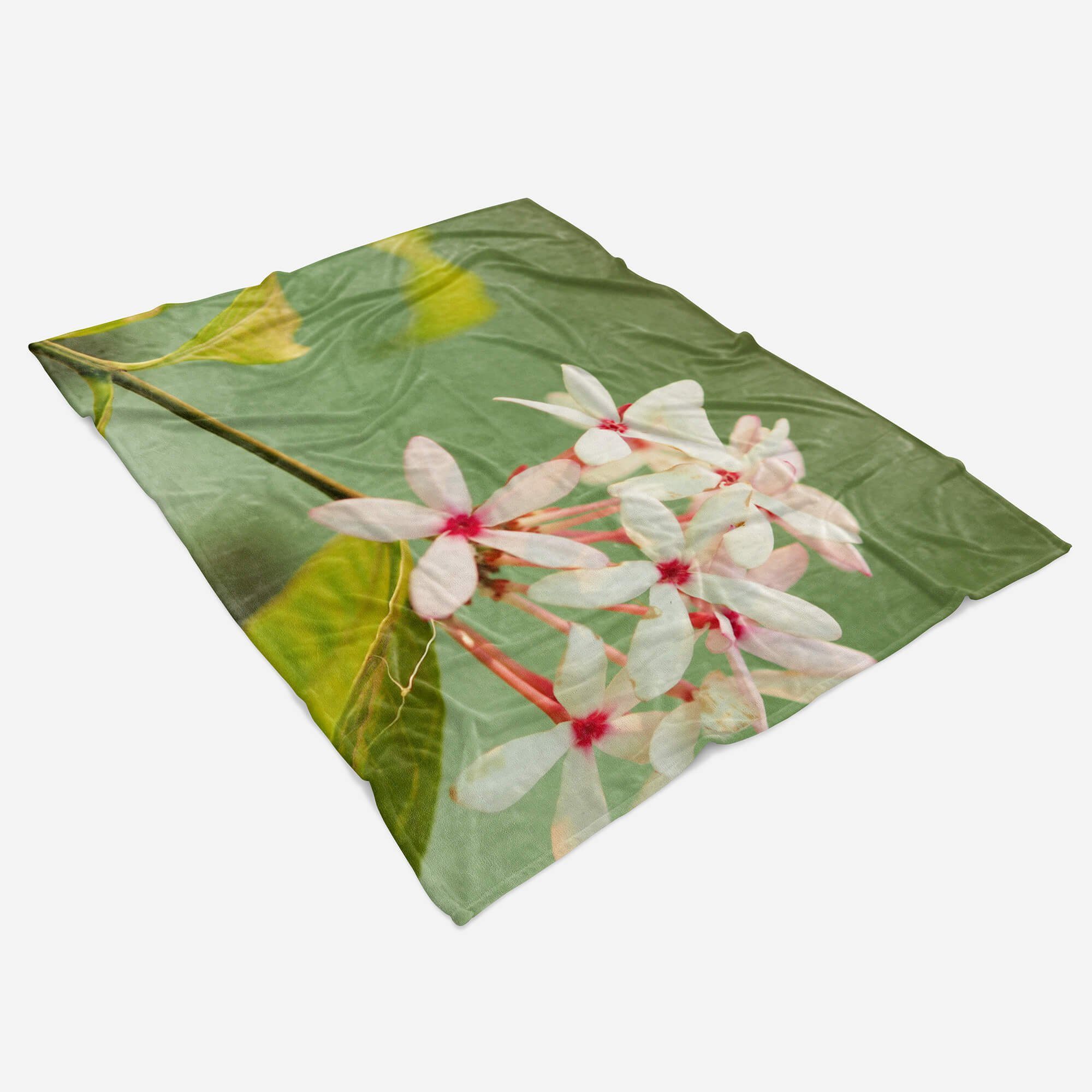 Sinus Art Handtücher Kuscheldecke Blüten Saunatuch Strandhandtuch mit Handtuch Baumwolle-Polyester-Mix Frühling Handtuch (1-St), Fotomotiv Bl