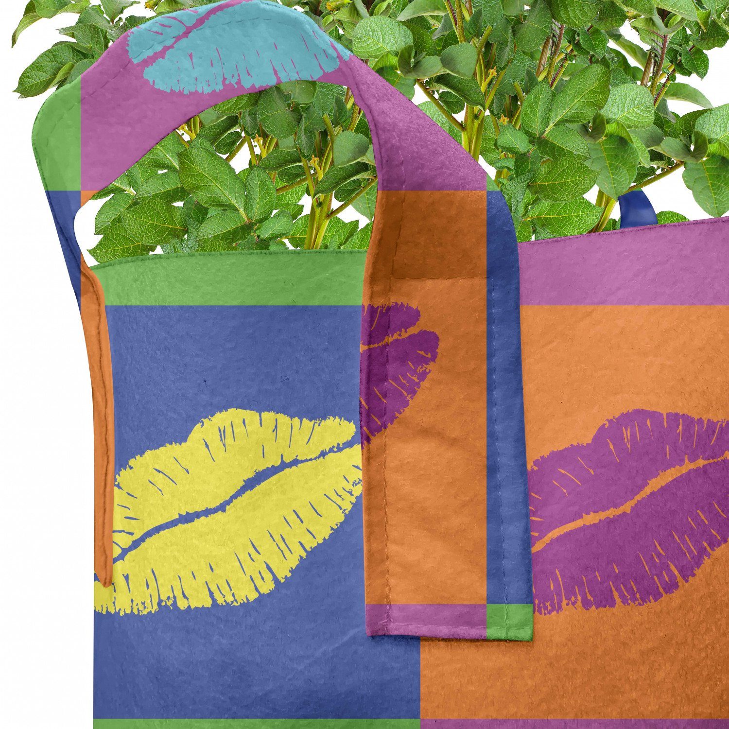 mit Griffen Art hochleistungsfähig Pflanzkübel Vibrant Abakuhaus Pflanzen, für Kuss Stofftöpfe Pop Küsse