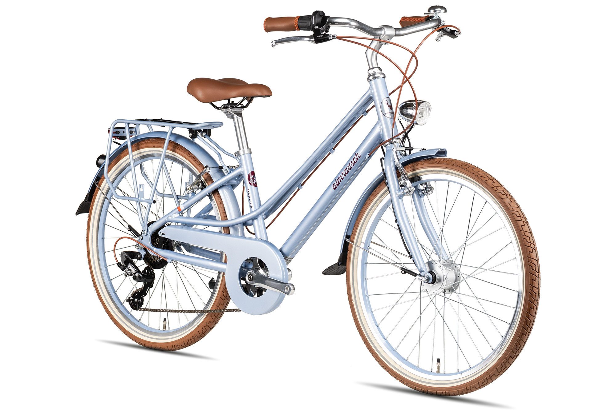 Almrausch Kinderfahrrad Marlies 6 24, 6 Gang Shimano Tourney 6 Schaltwerk, Kettenschaltung, Straßenausstattung violett/rosa