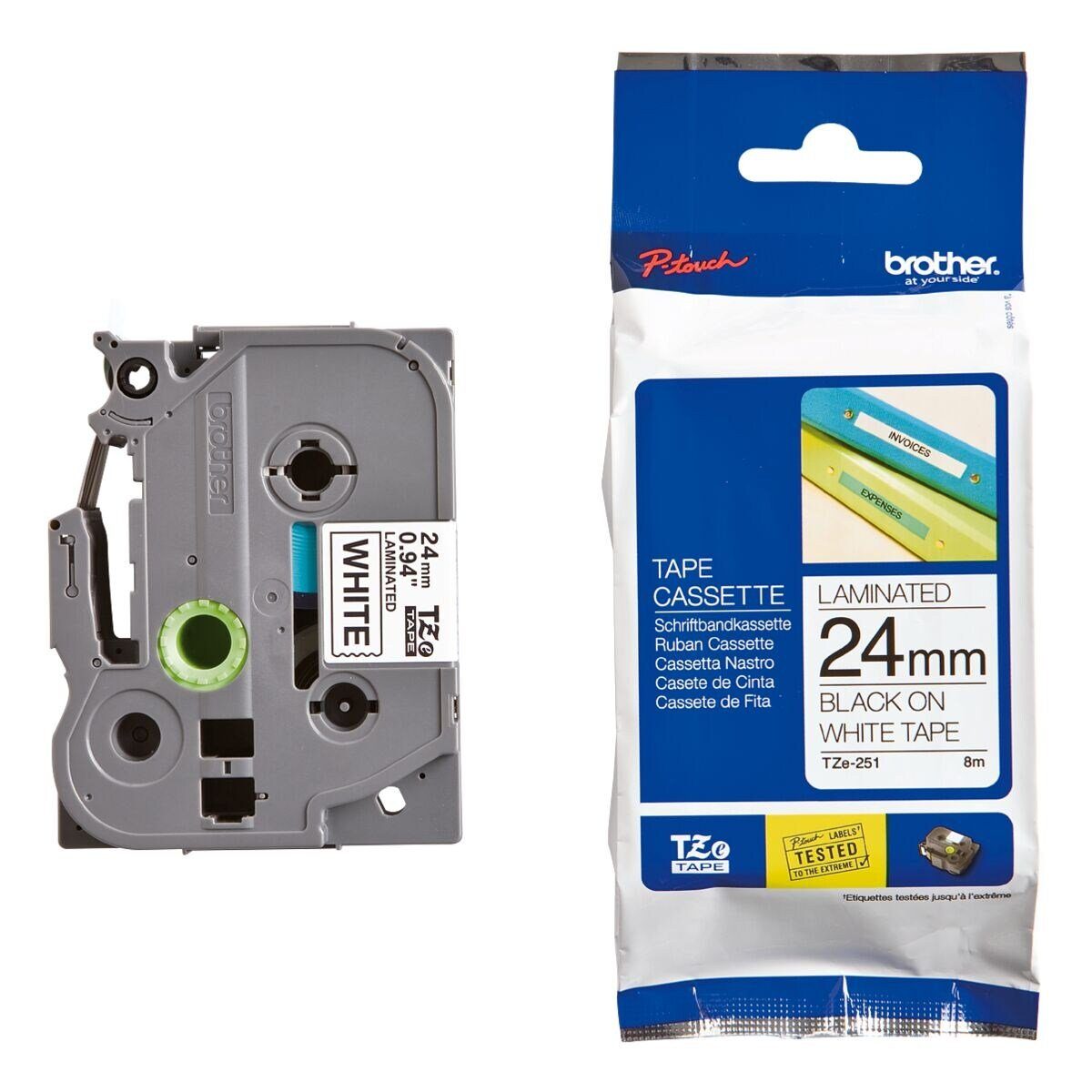 Brother Beschriftungsband Tze, 24 mm x 8 m, 24,00 mm x 8,00 m, laminiert