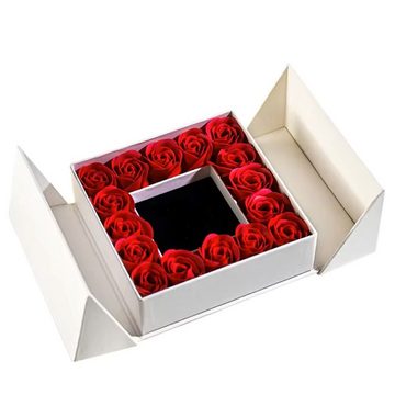 Tidy Schmuckkasten Rosen- Geschenkbox Weiß mit 3 tlg Schmucket, Rose Muttertag