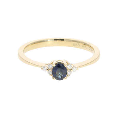 JuwelmaLux Fingerring JuwelmaLux Saphir Ring mit Diamanten Gold 585 JL10-07-3571 Größe 52 (kein Set, 1-tlg)