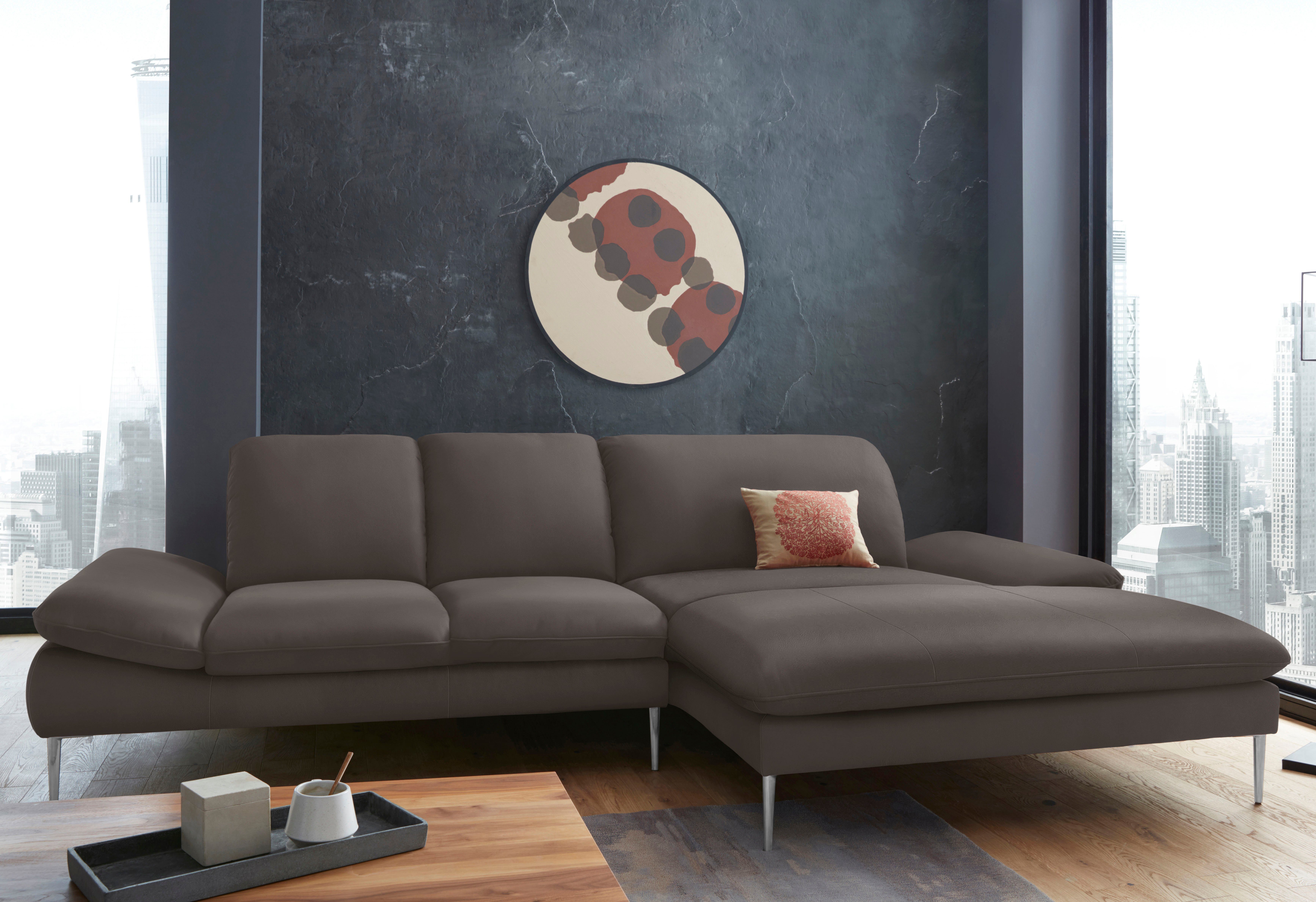 W.SCHILLIG Ecksofa enjoy&MORE, Designsofa, elegant und bequem, L-Form, mit Sitztiefenverstellung, Füße Chrom glänzend, Breite 310 cm