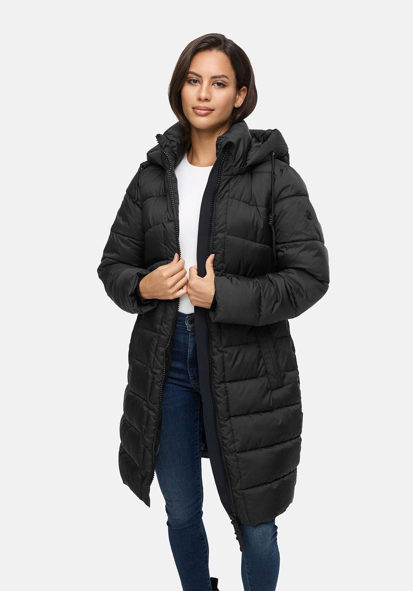 Marikoo Winterjacke Kaltnäschen mit abnehmbarer Kapuze und hochschließendem Kragen