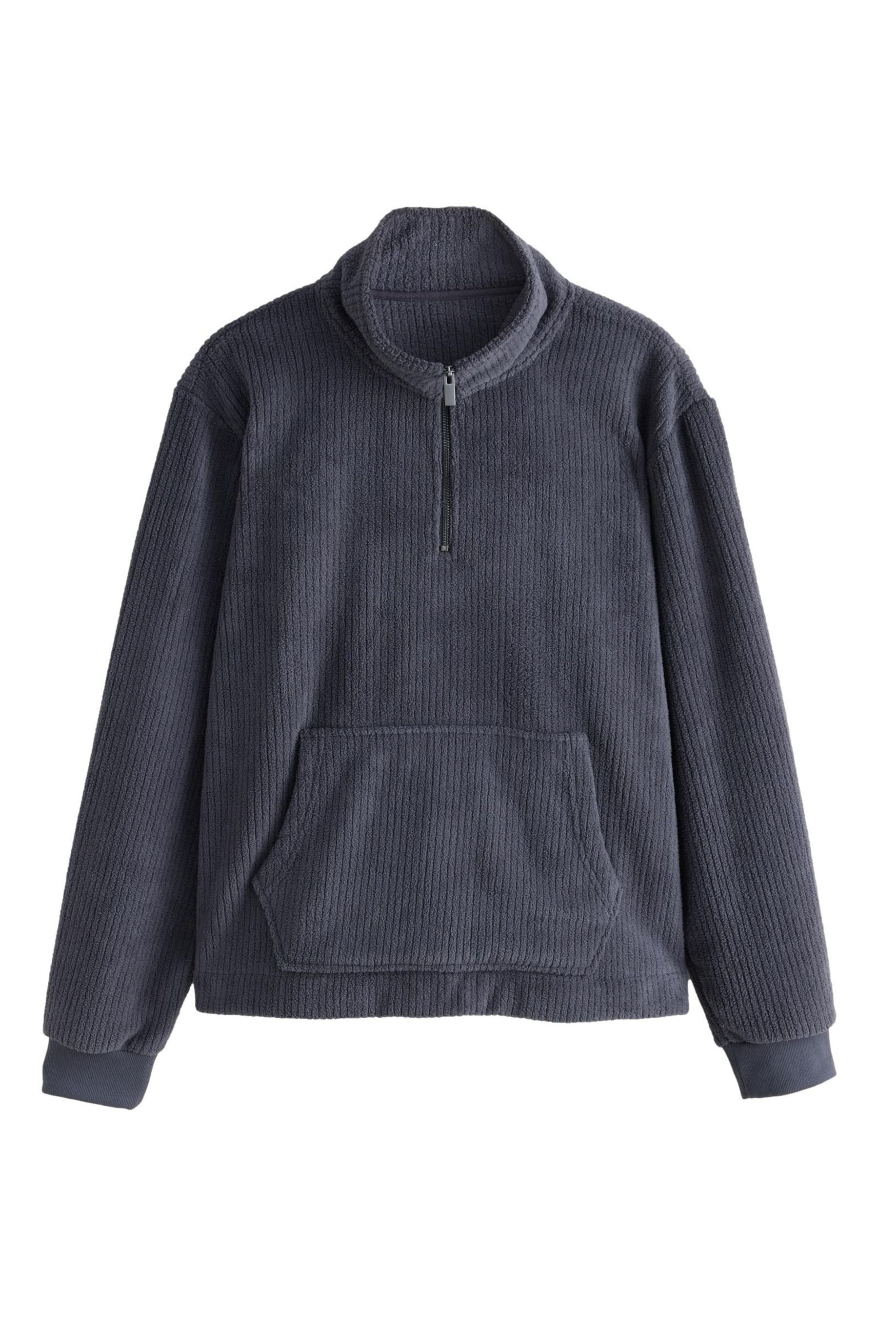 Kapuzenfleecejacke Geripptes, strukturiertes Hoodie mit Borg-Fleece