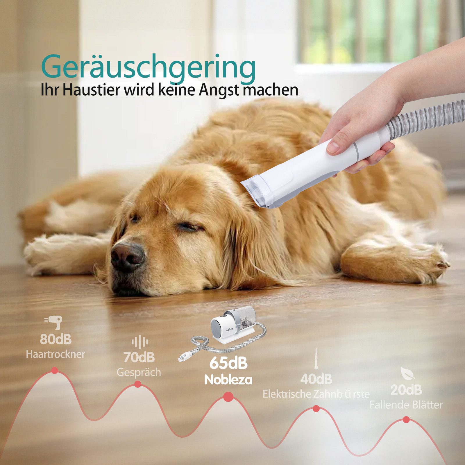 nobleza Fellpflegehandschuh Hundeschermaschine mit Staubsauger Tierhaarentf günstig online kaufen