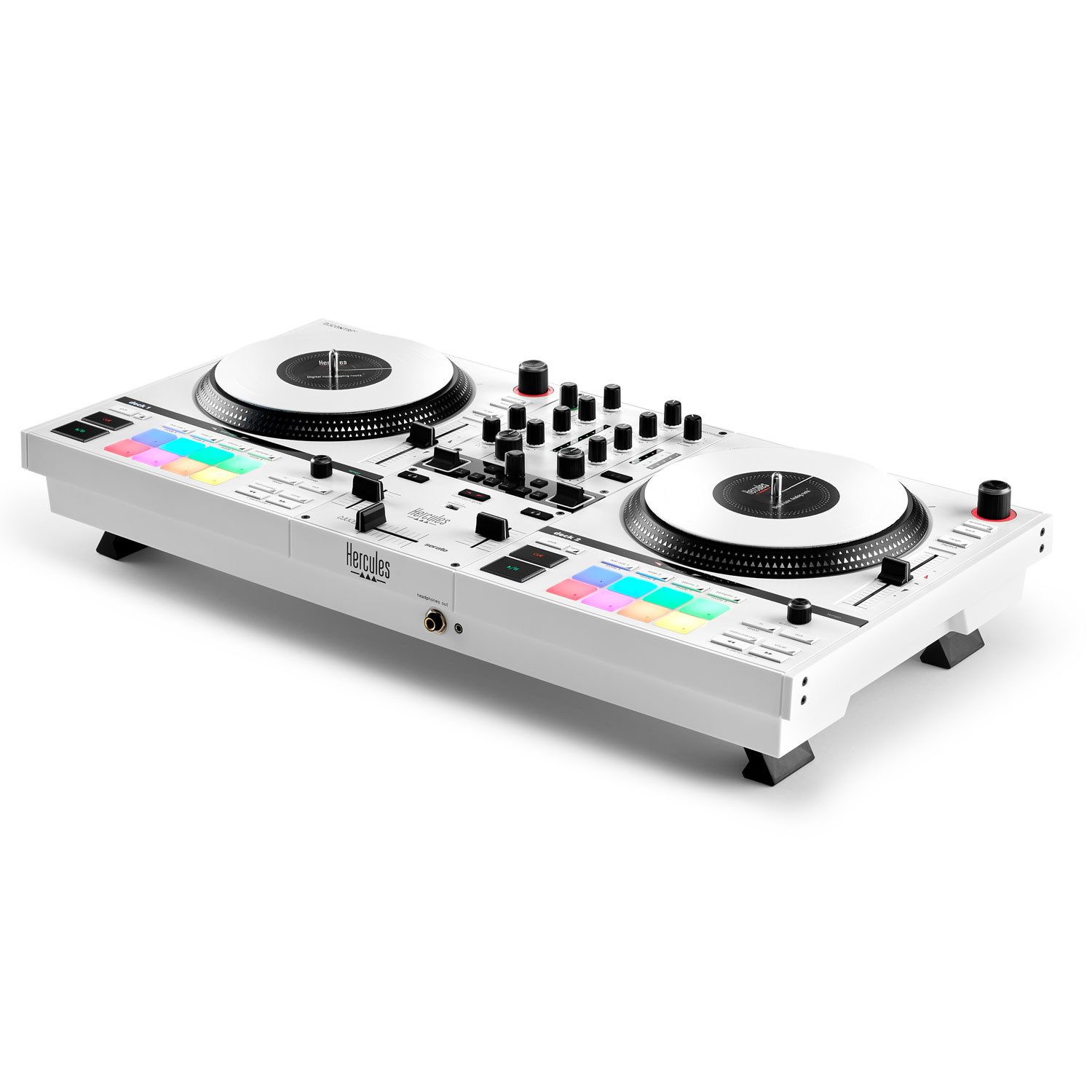 HERCULES DJ Controller Hercules DJ Controller Inpulse T-7 Weiss mit Tasche und Tuch, (Vorteils-Set mit Tasche), DJ Controller