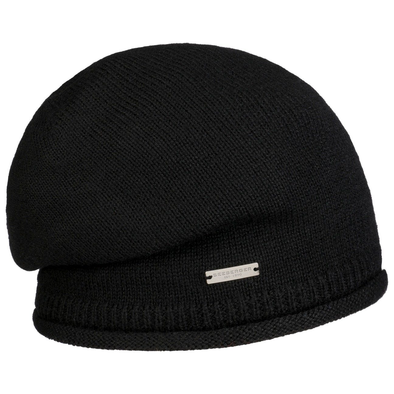 Seeberger Beanie (1-St) Strickmütze Oversize schwarz