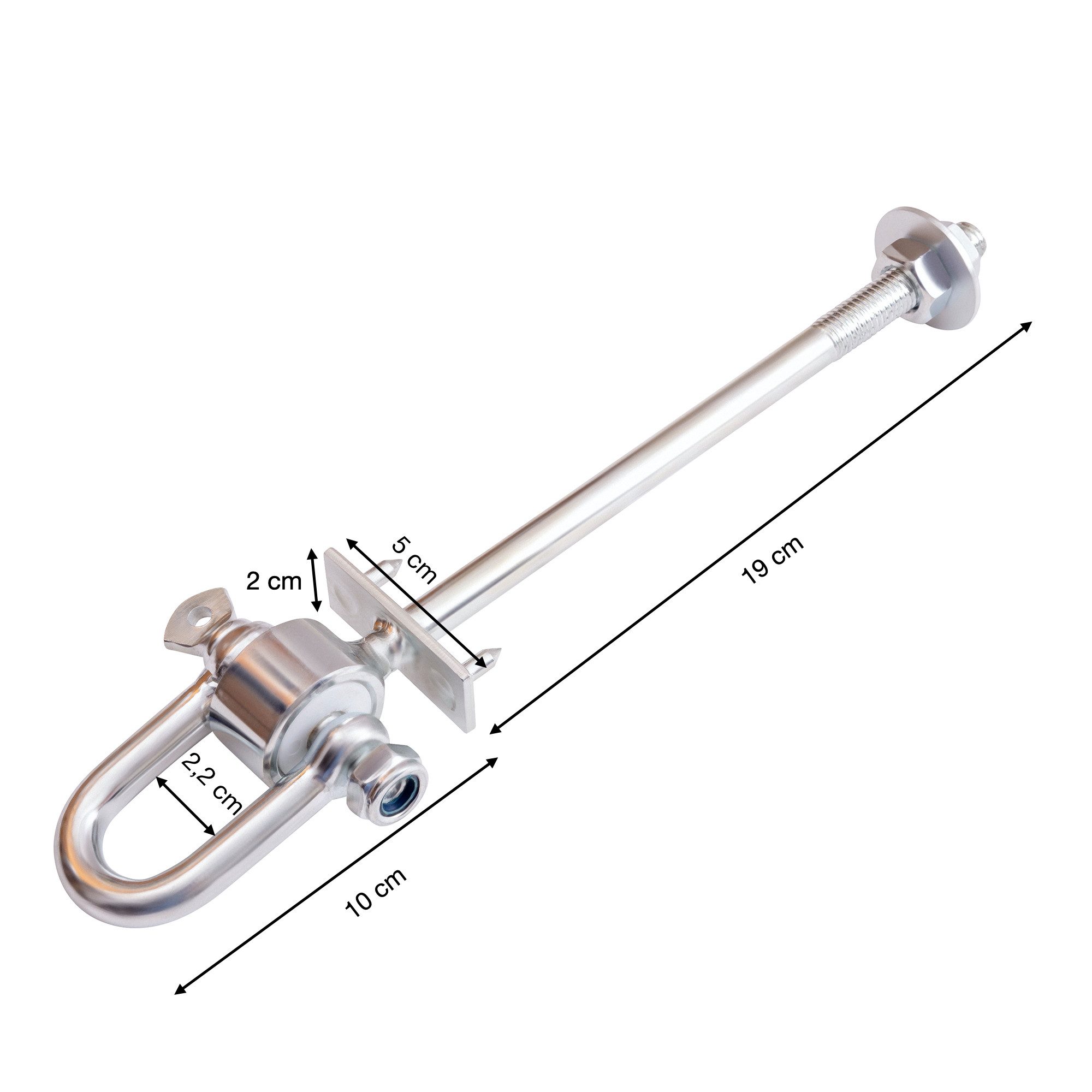 ROG-Gardenline Schaukelgestell 2x Schaukelhaken mit Schäkel, verzinkt, M12 x 190 mm für Balken bis ca. 15 cm