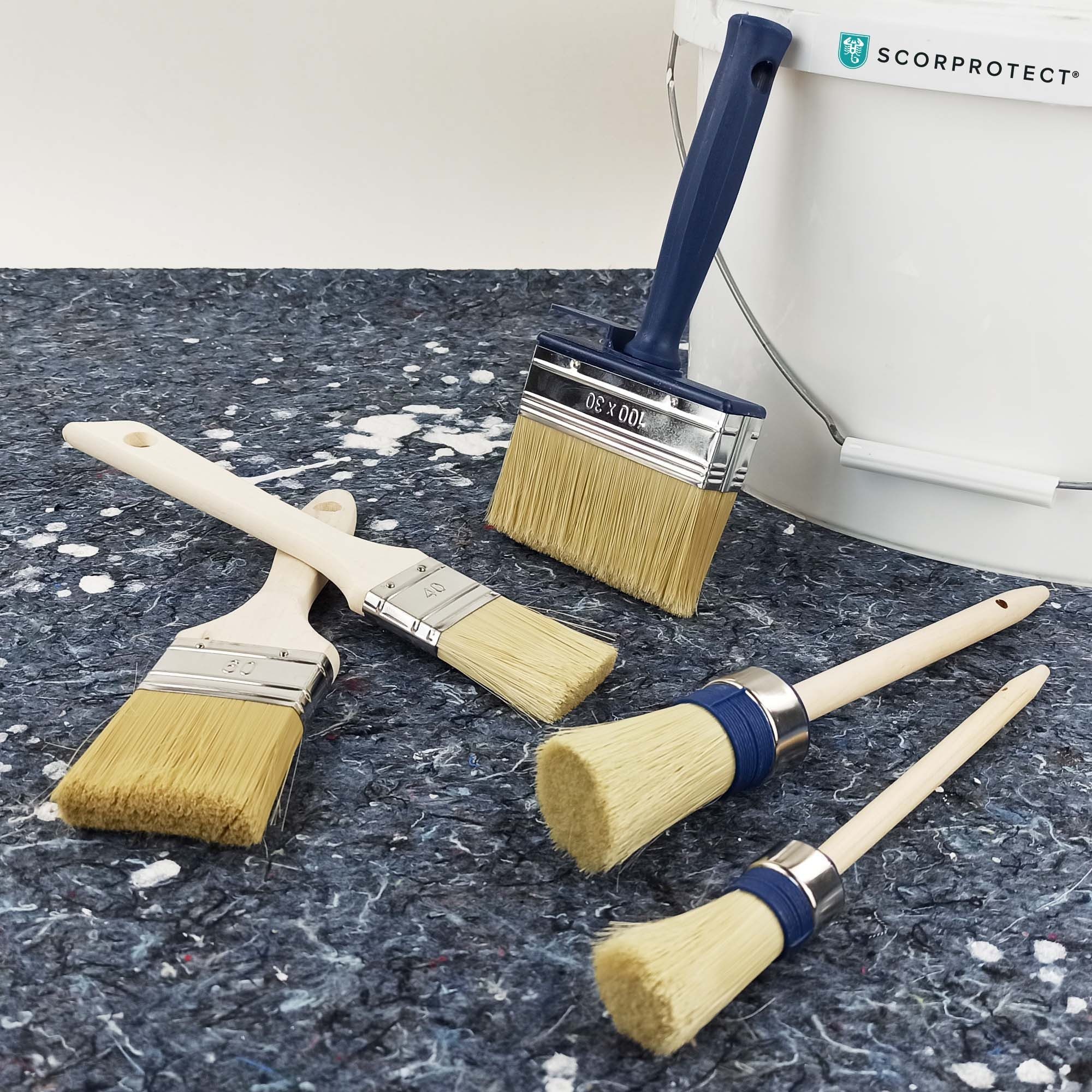Scorprotect® Flachpinsel Profi Streich-Set 5-teilig
