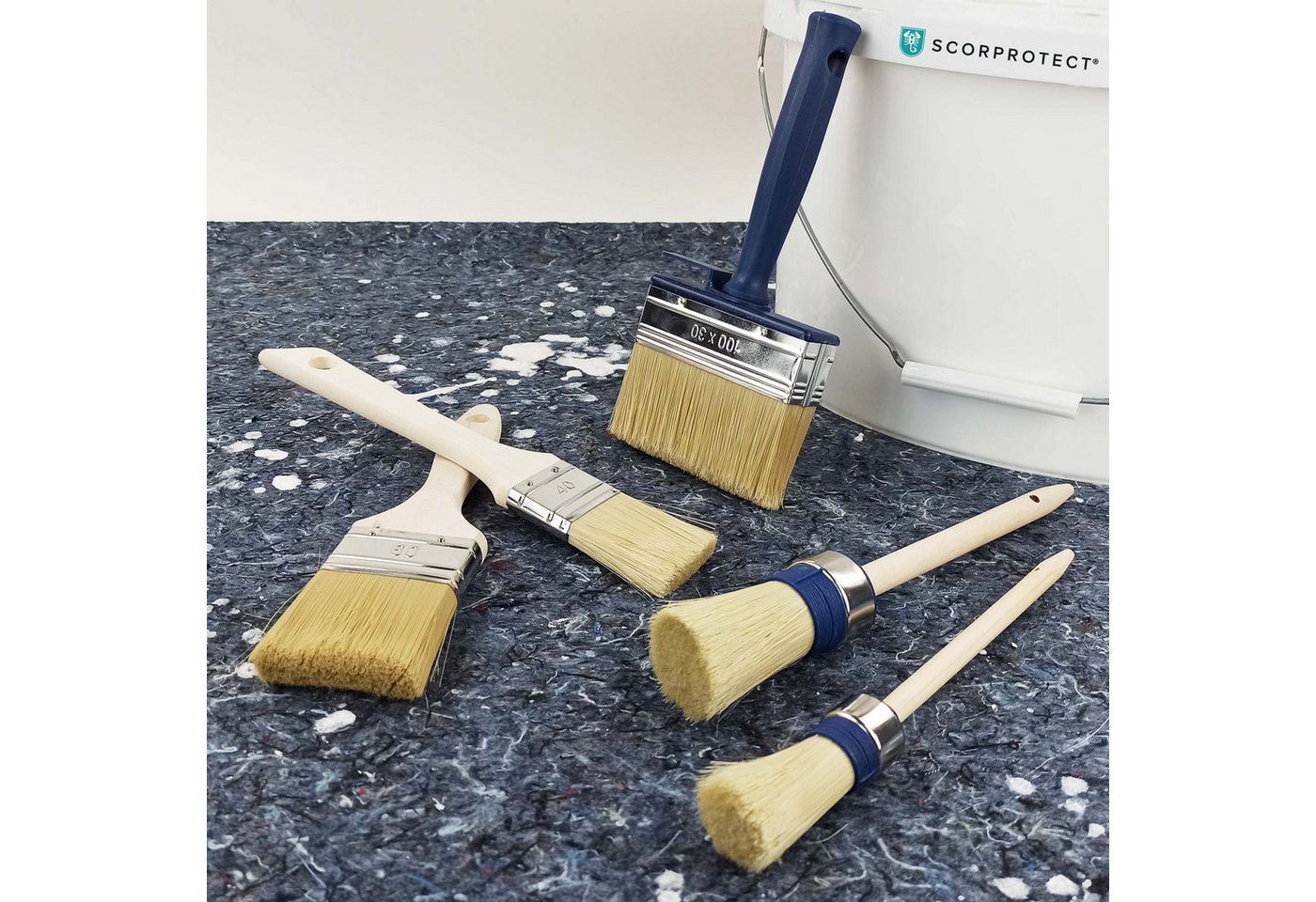Thumbnail - Scorprotect® Flachpinsel Profi Streich-Set 5-teilig