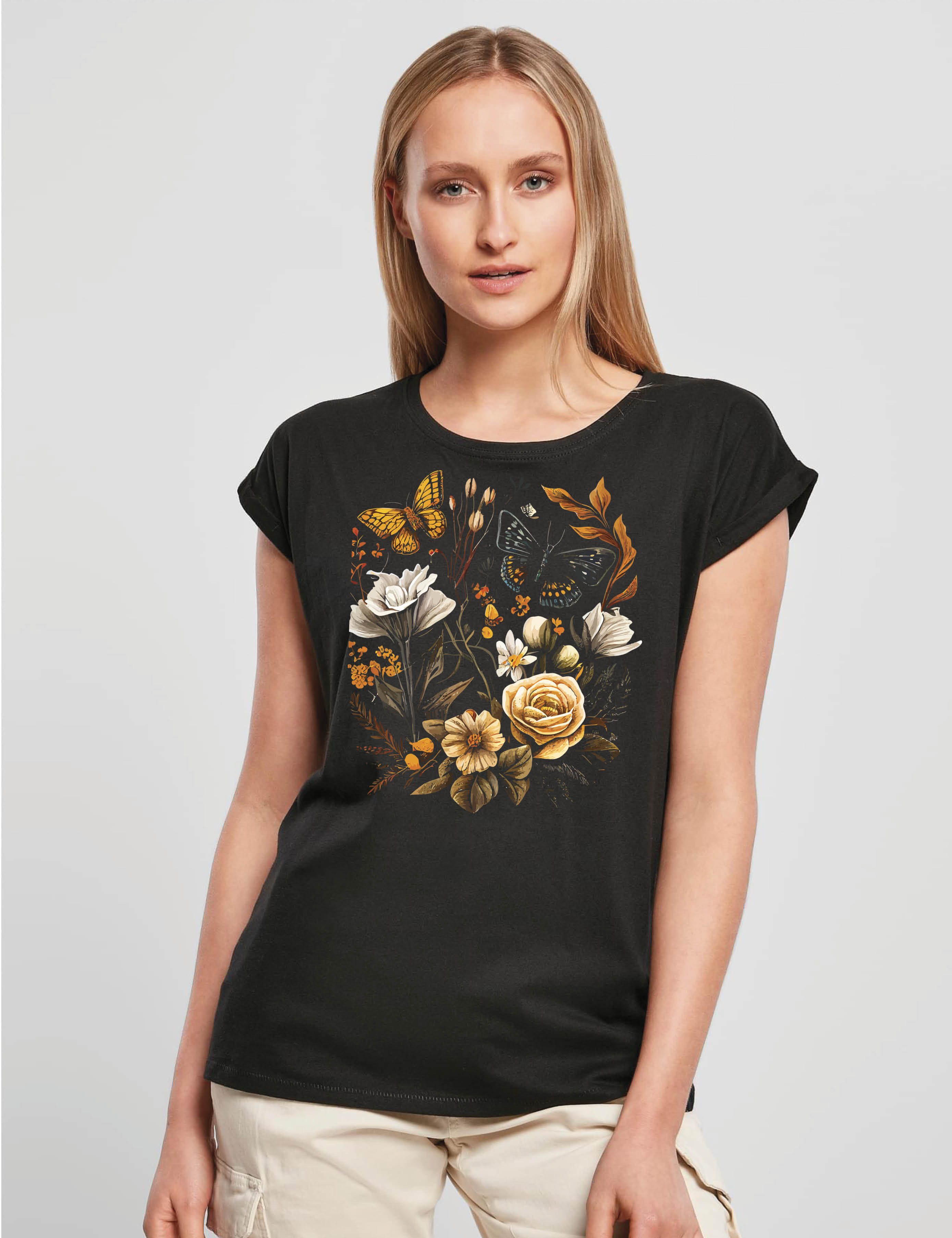 Youth Designz Print-Shirt Flowers Botanic Damen T-Shirt Statement Geschenk günstig online kaufen