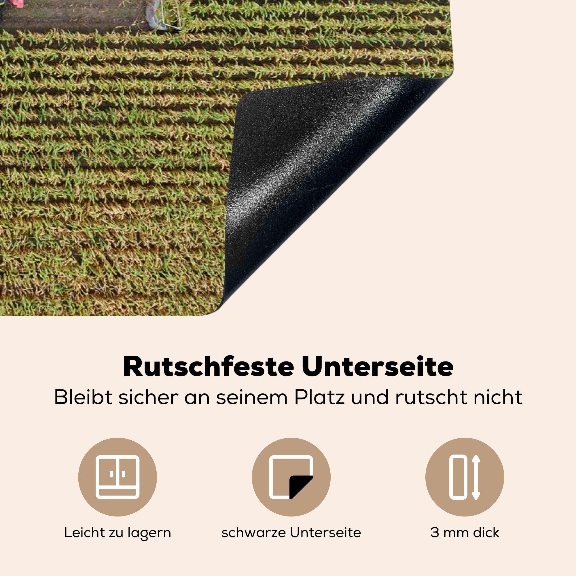 Traktor für cm, küche, (1 die 81x52 Herdblende-/Abdeckplatte MuchoWow Mais - Ceranfeldabdeckung Häcksler, Induktionskochfeld Schutz Vinyl, tlg), -