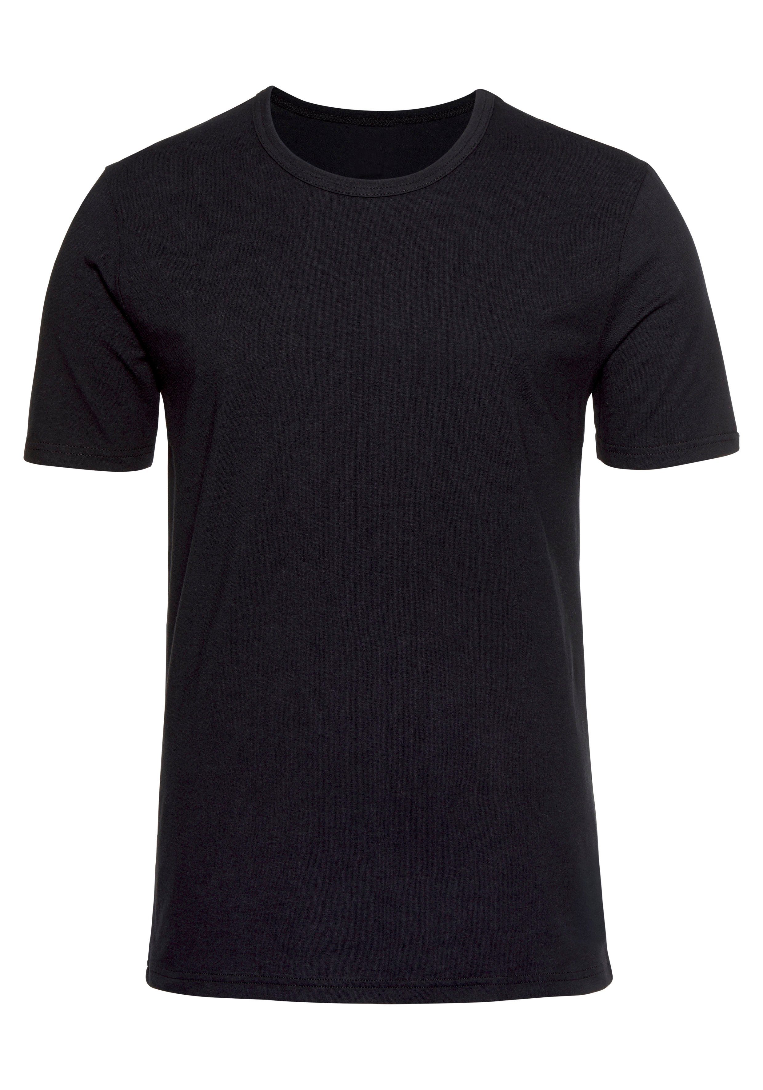 als perfekt H.I.S Unterziehshirt (2er-Pack) Rundhalsausschnitt schwarz T-Shirt mit