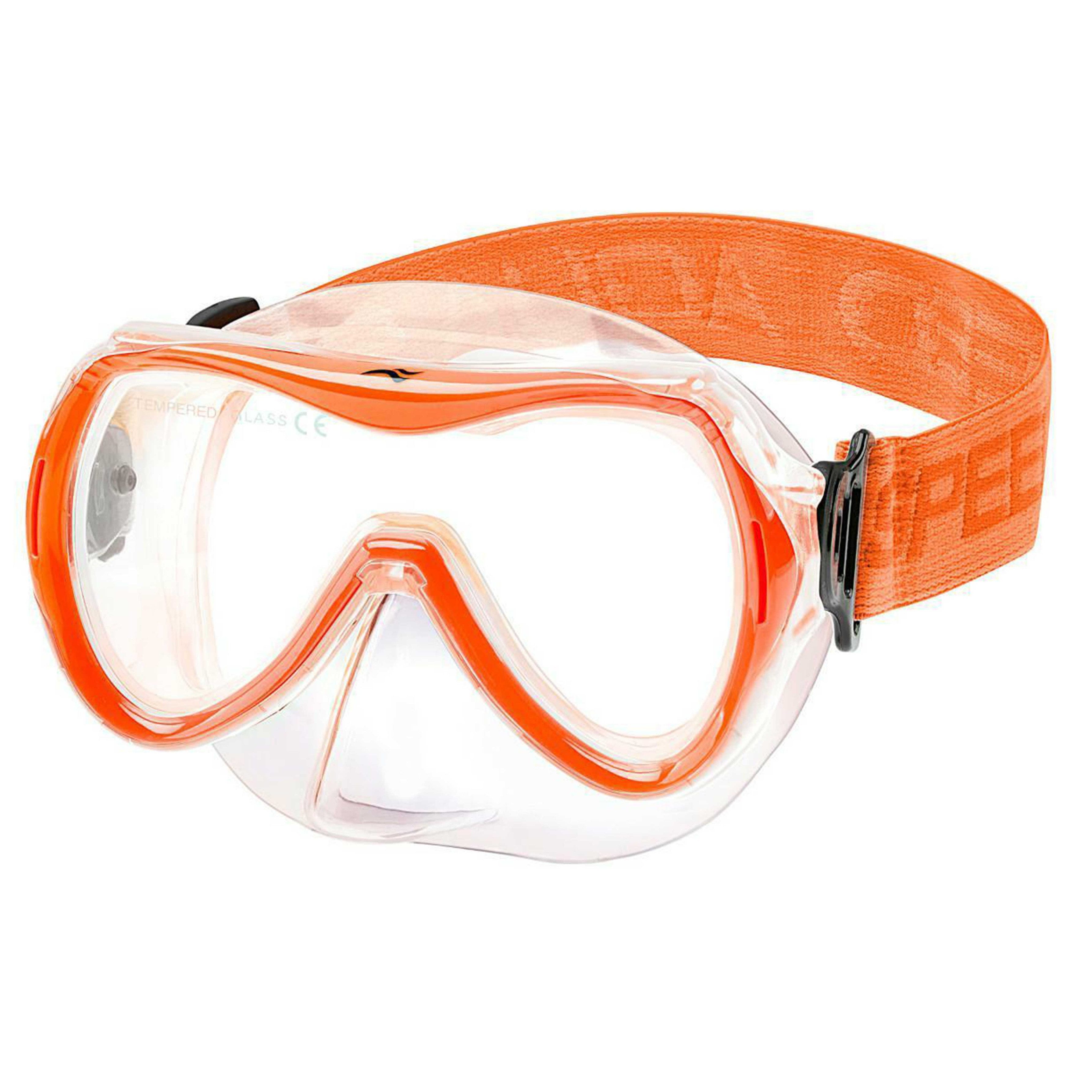 Aqua Speed Schnorchel ALIZE FS Tauchmaske für Kinder Kindertauchmaske Stoffband (Sicher, Bequem und Perfekt für Kleine Unterwasser-Abenteurer), Taucherbrille Kind Stoff-Kopfband Einzellinse