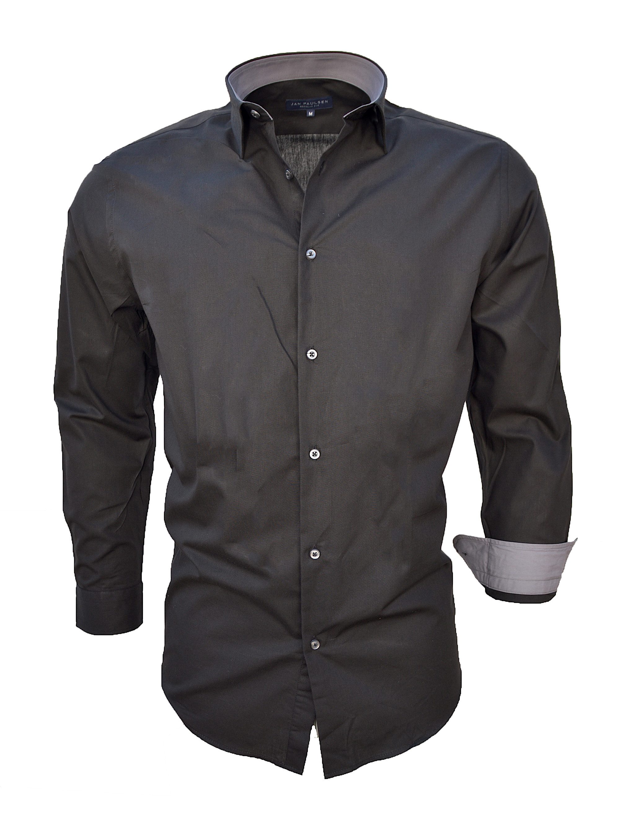 Jan Paulsen Businesshemd SHIRT (JAN PAULSEN HEMD) Schwarz / Grau L günstig online kaufen