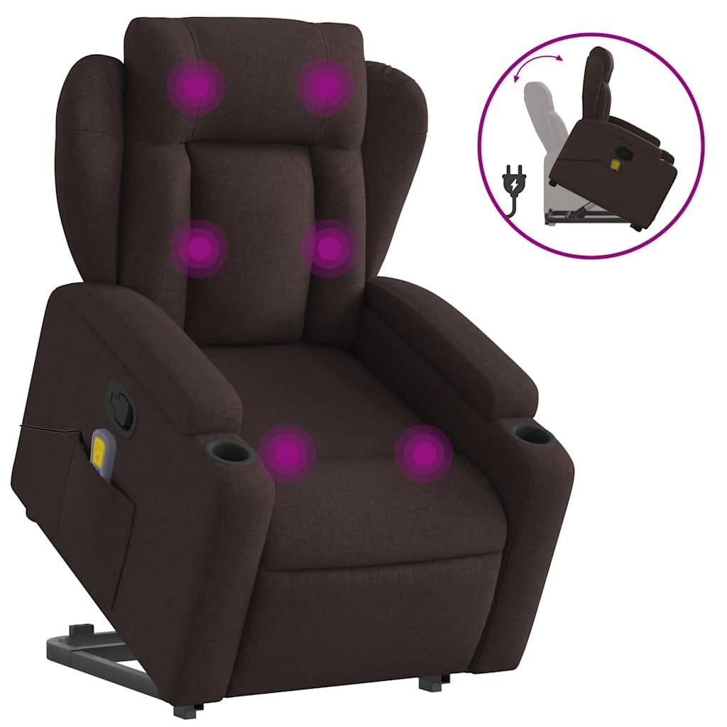 vidaXL Sessel Massagesessel mit Aufstehhilfe Dunkelbraun günstig online kaufen