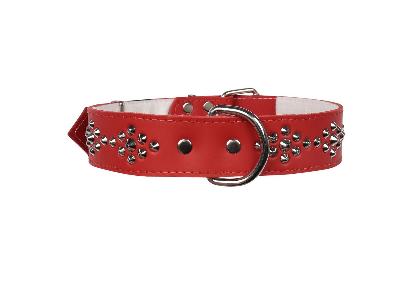 Thumbnail - Sarcia.eu Hunde-Halsband Rotes Lederhalsband mit Nieten 40mm/67cm