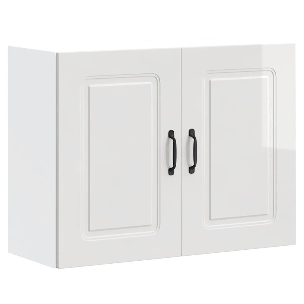 vidaXL Hängeschrank Hängeschrank Küchenschrank Hängeschrank Kalmar Hochglanz-Weiß 80x60x31