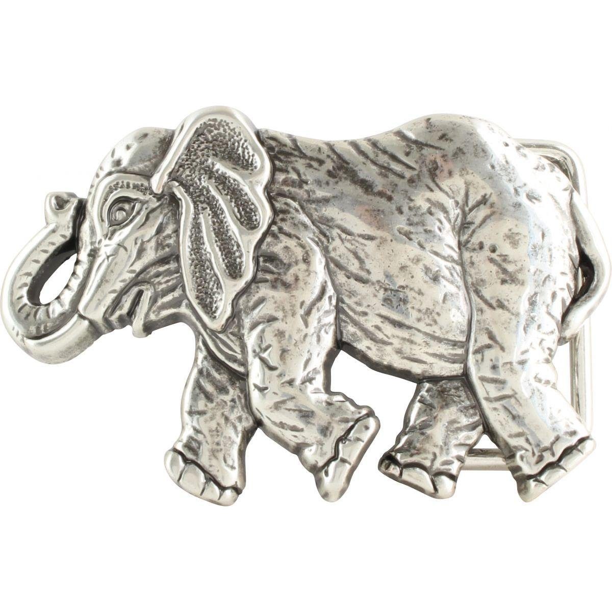 BELTINGER Gürtelschnalle Asiatischer Elefant 4,0 cm - Buckle Wechselschließe Gürtelschließe 40m (1-St)