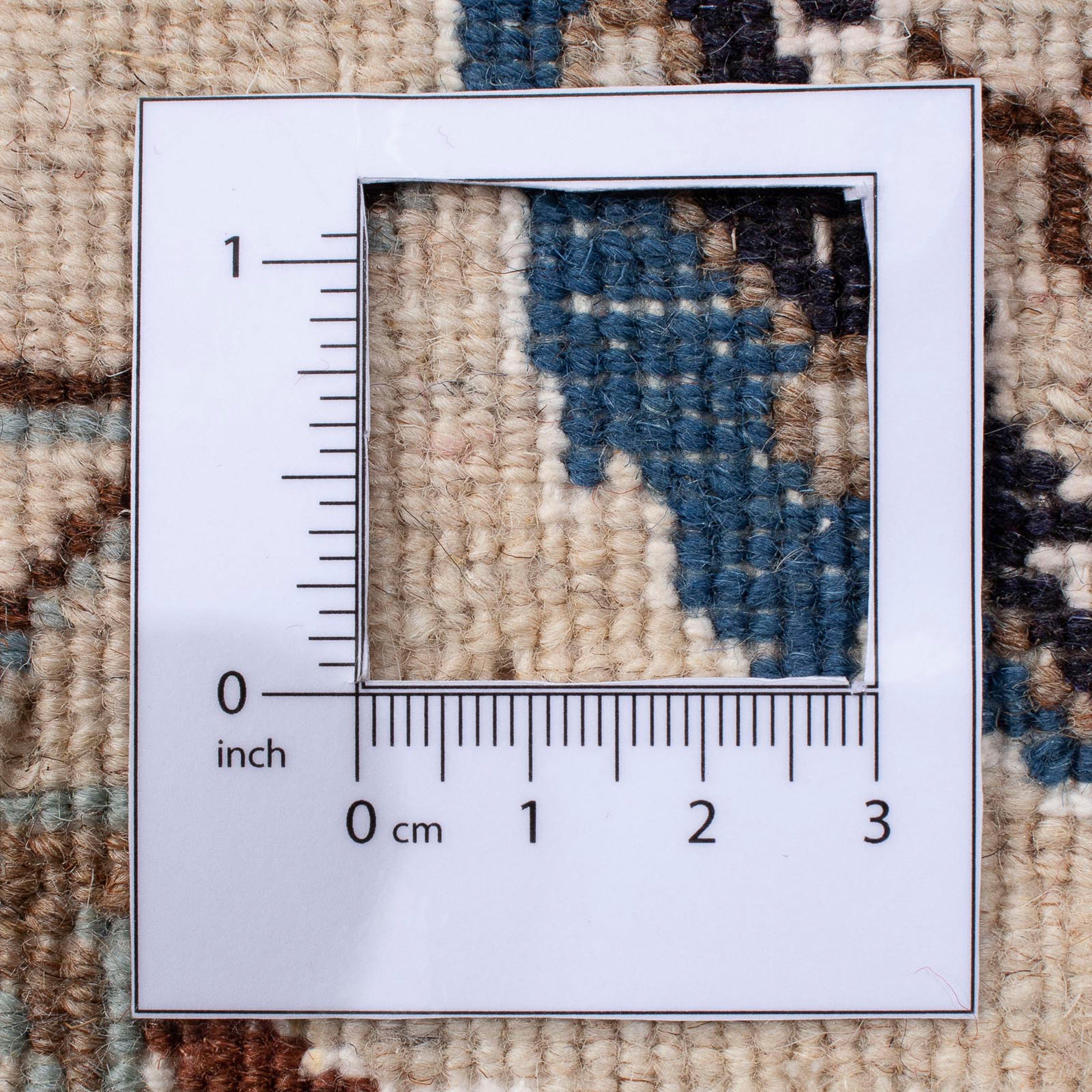 Orientteppich Perser Höhe: morgenland, - 10 Einzelstück - Handgeknüpft, Wohnzimmer, x mit Zertifikat - rechteckig, cm dunkelrot, 197 mm, Nain 294