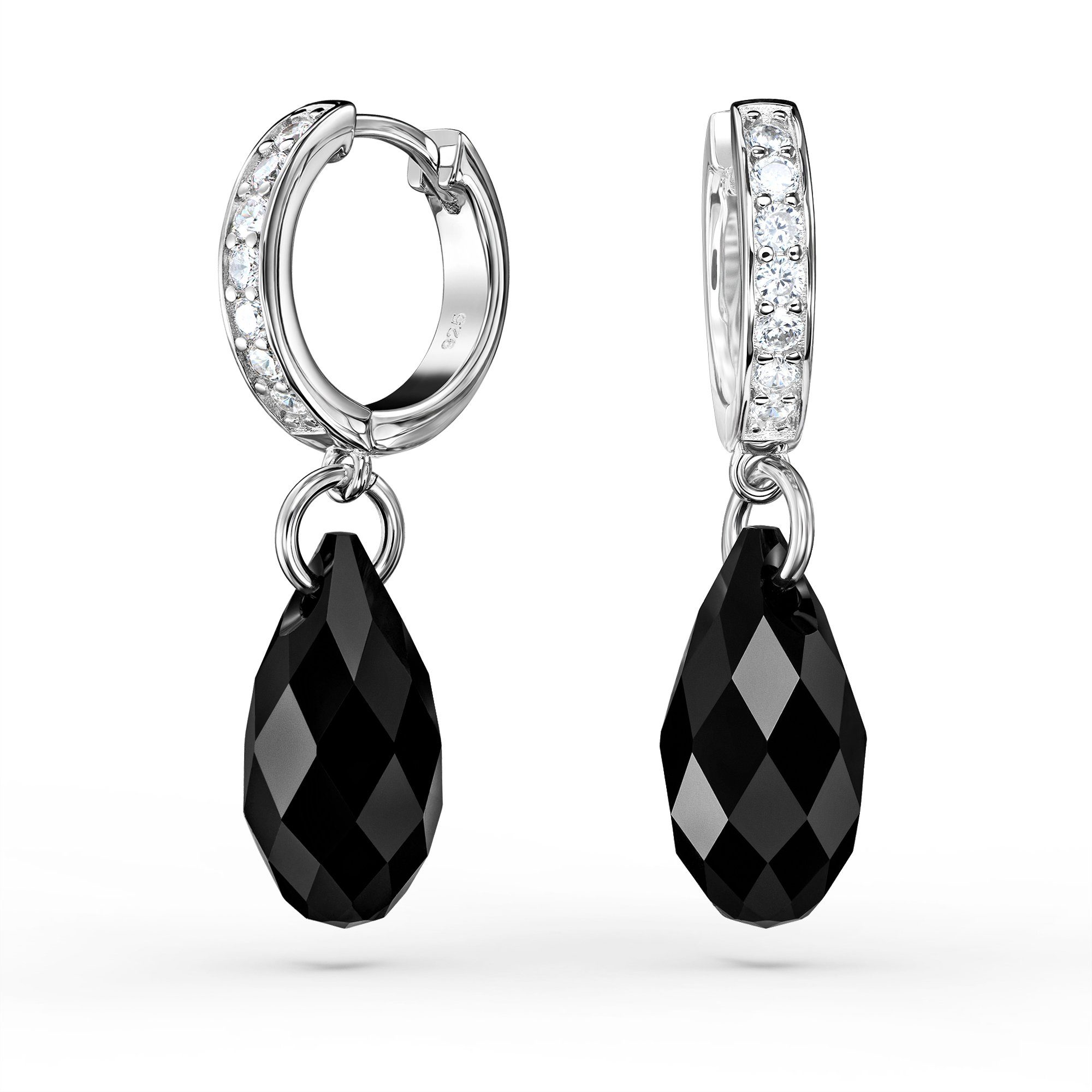 Schöner-SD Paar Ohrhänger Creolen Tropfen-Kristall 17mm Hängeohrringe Damen günstig online kaufen