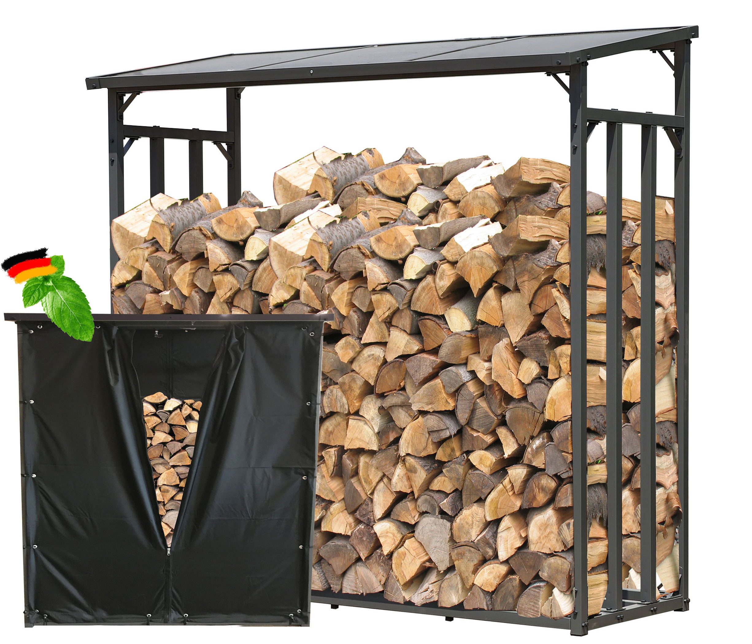 Quick Star Kaminholzregal Kaminholzregal 143x70x145 cm 1,4 m³ mit Wettersch günstig online kaufen